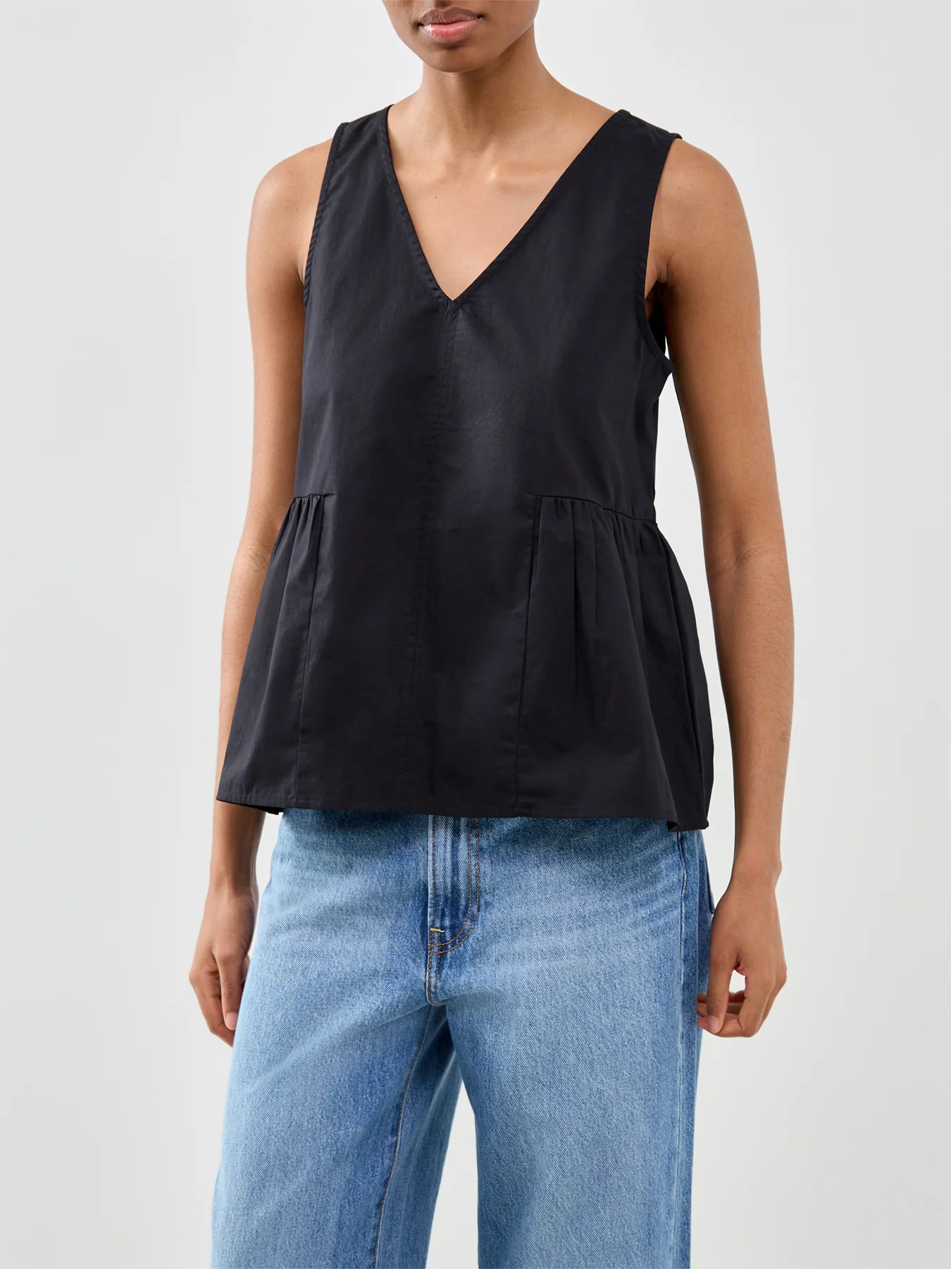 Blair Sleeveless Peplum Top Black - Image 4