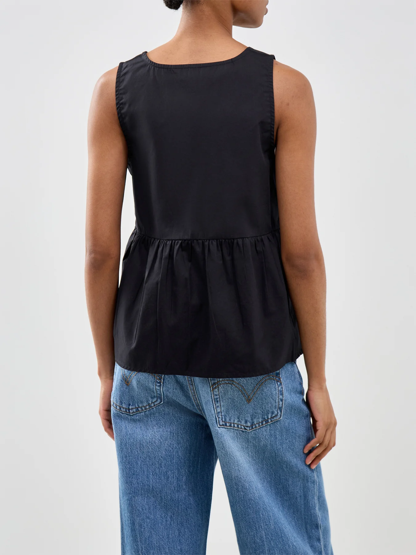Blair Sleeveless Peplum Top Black - Image 5