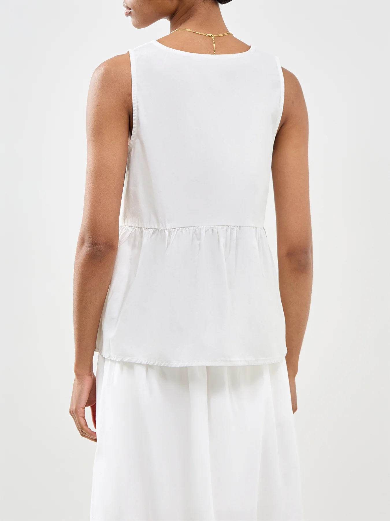 Blair V-Neck Peplum Top White - Image 5