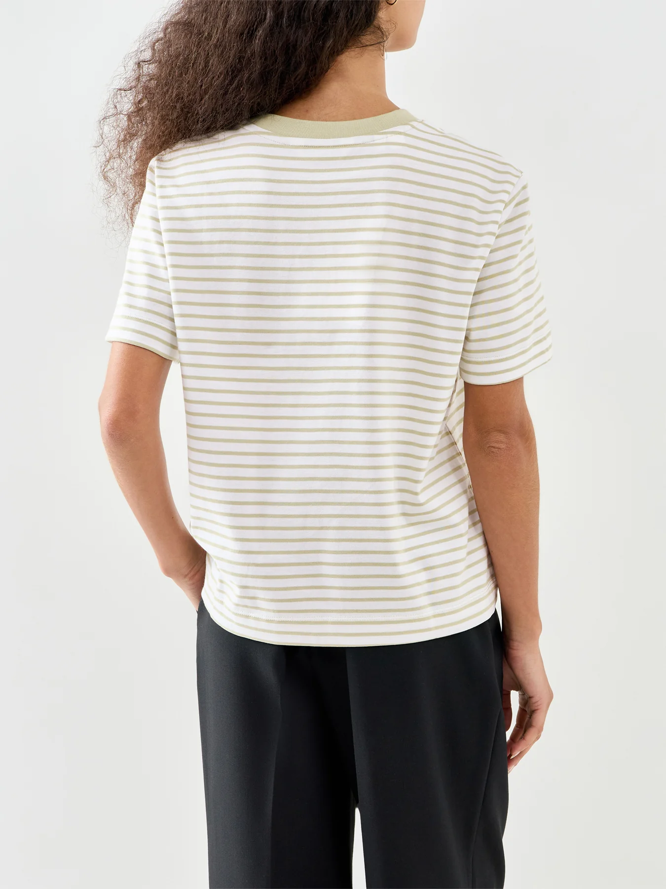 Striped Boxy T-Shirt Neutral - Image 5