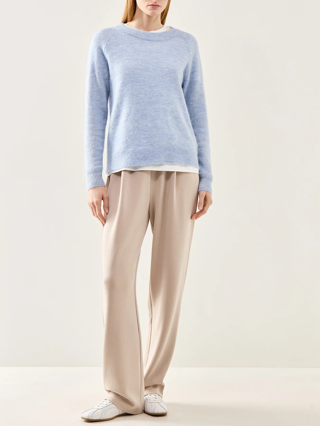 Lulu Long Sleeve Knit O-Neck Blue - Image 2