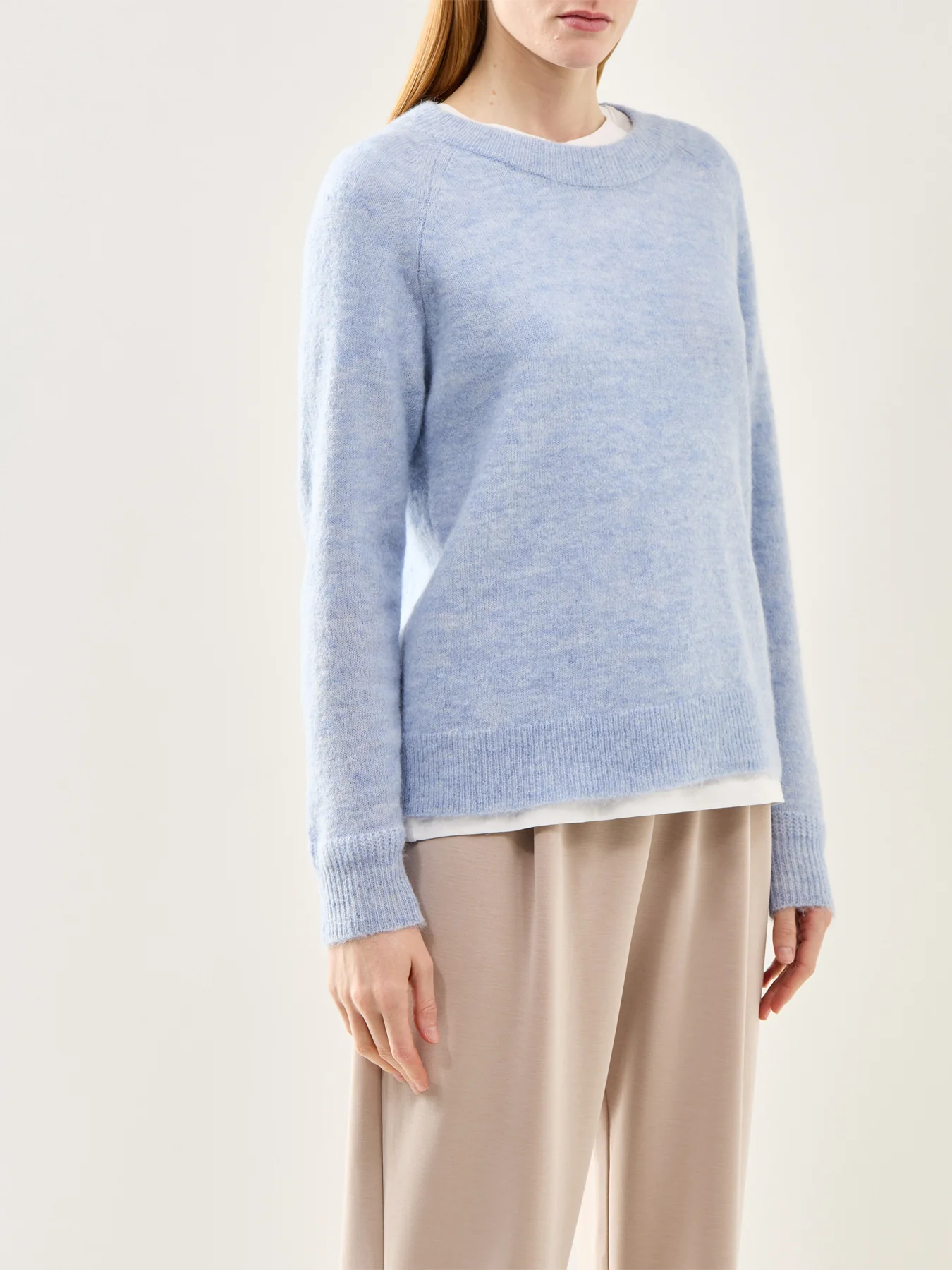 Lulu Long Sleeve Knit O-Neck Blue - Image 4