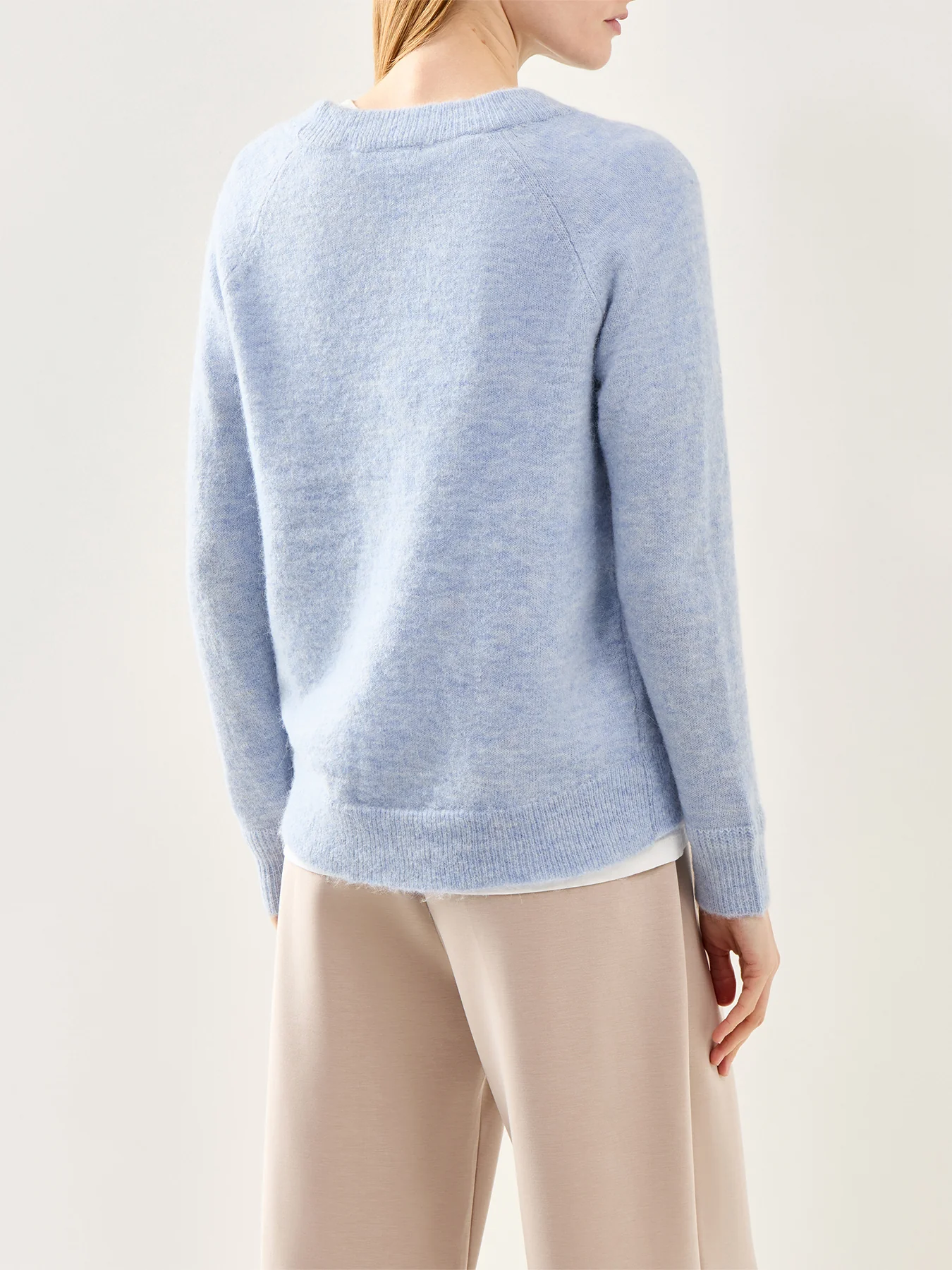 Lulu Long Sleeve Knit O-Neck Blue - Image 5
