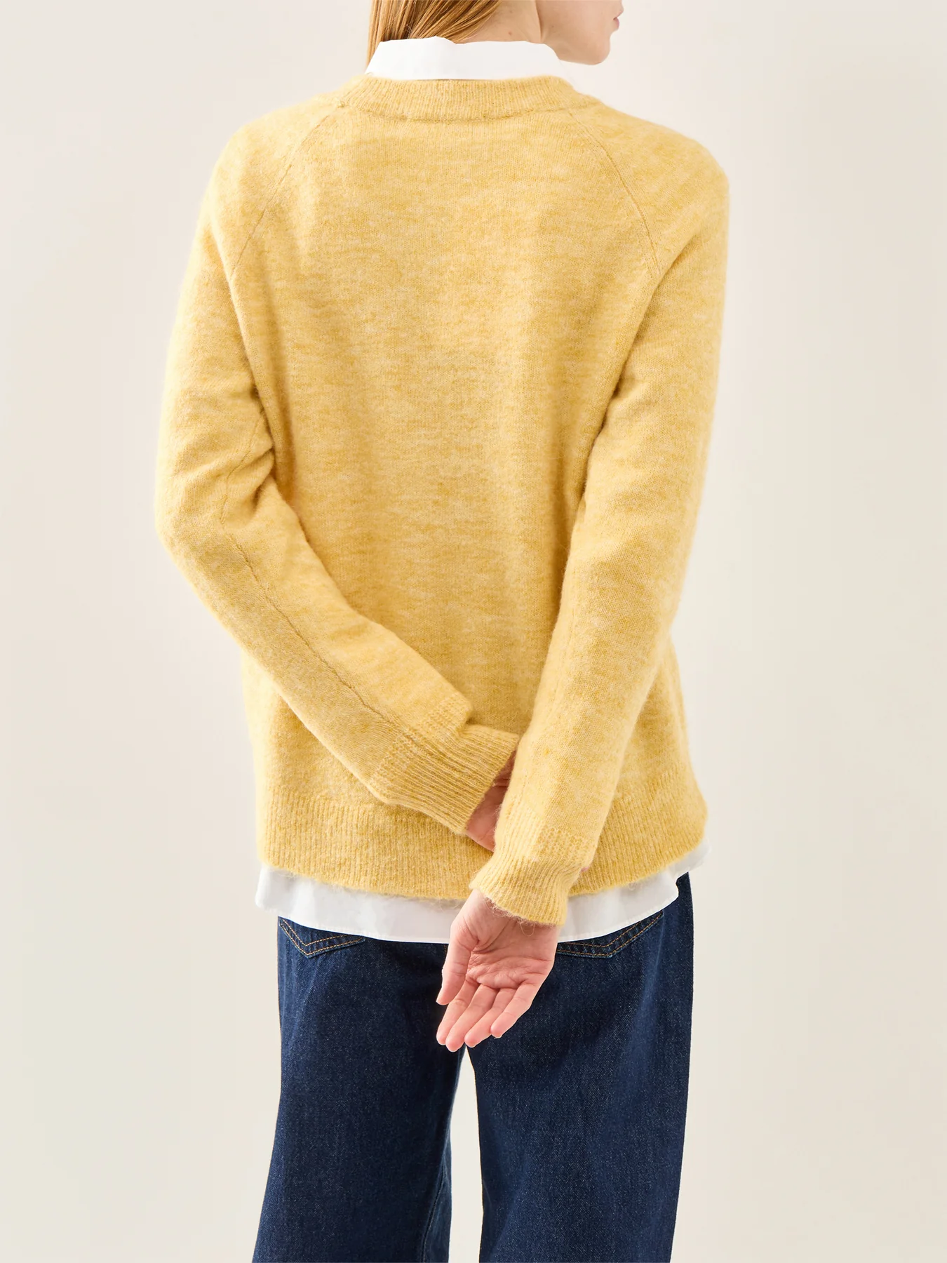 Lulu Long Sleeve Knit O-Neck Yellow - Image 5