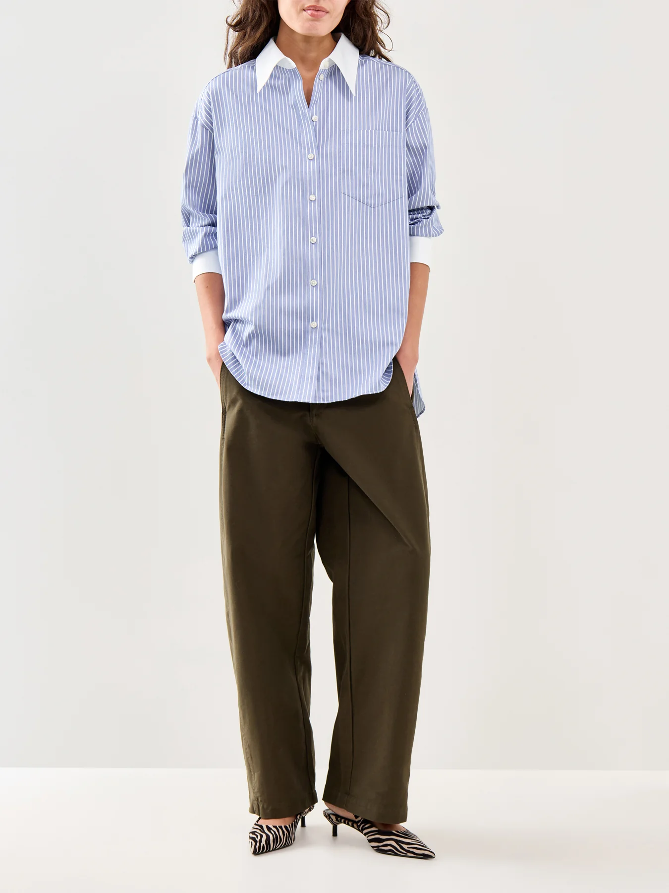 Romie Oversized Long Sleeve Shirt Blue - Image 2
