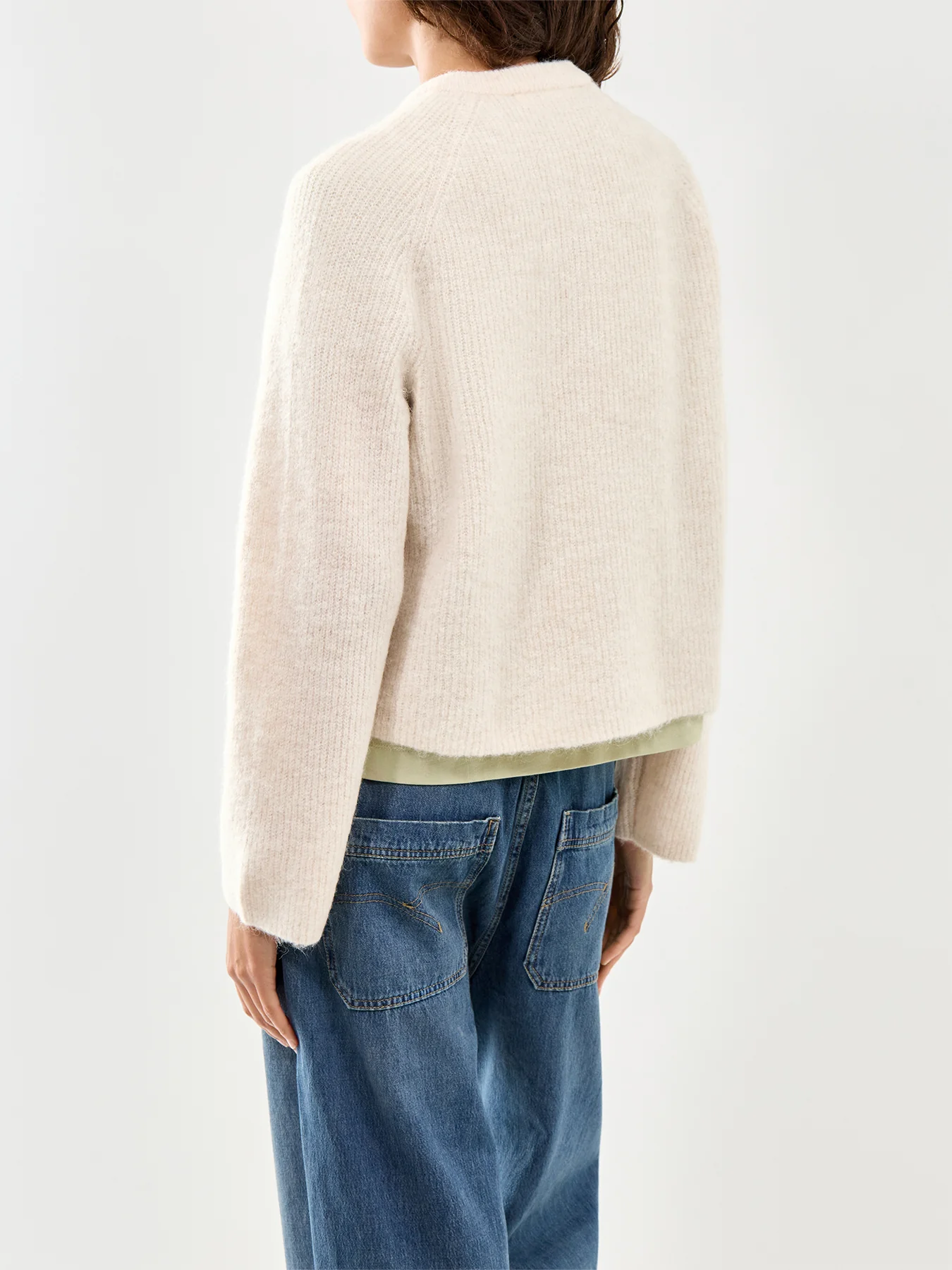 Short Knit Cardigan Cream - Image 5
