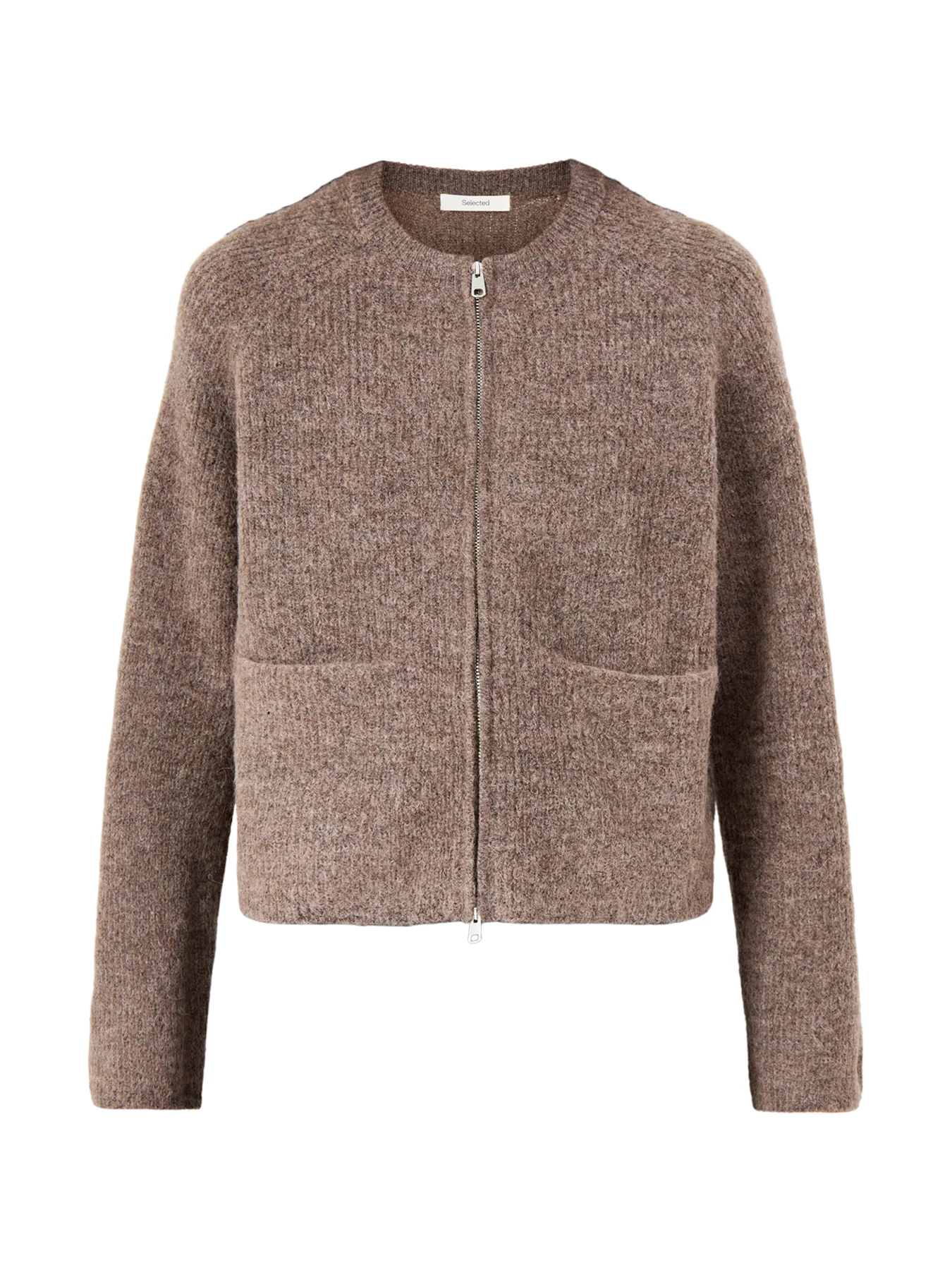 Short Knit Cardigan Brown