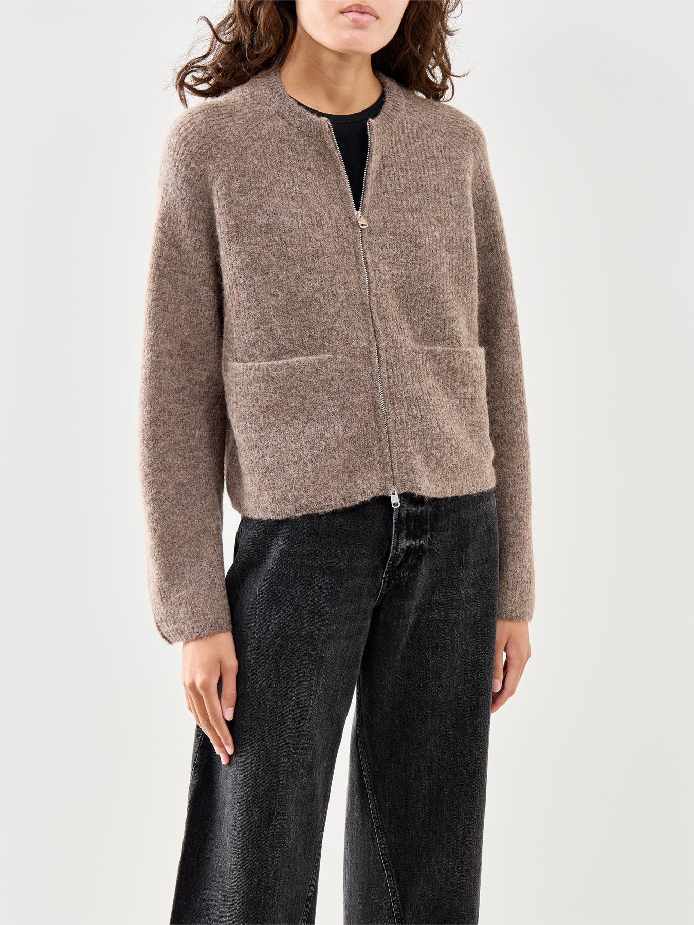 Short Knit Cardigan Brown - Image 4