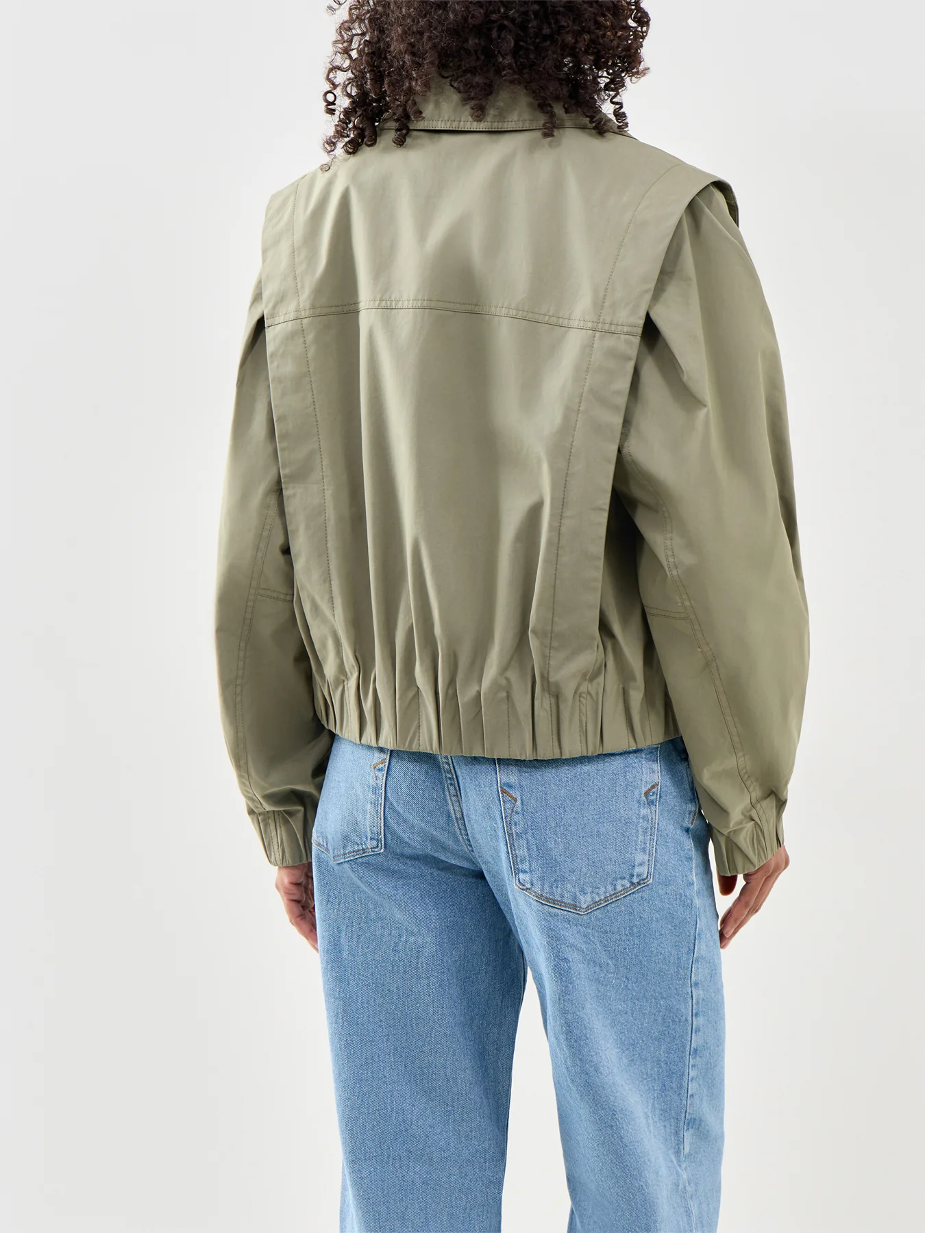 Casual Bomber Jacket Green - Image 5