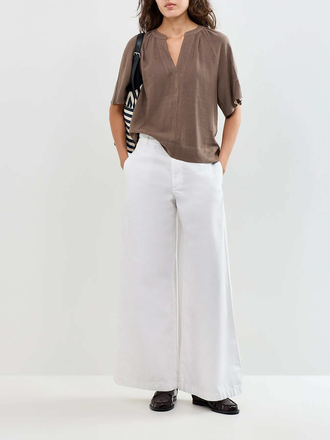 SLFVIVA 2/4 V-NECK LINEN BLEND TOP NOOS - Image 2