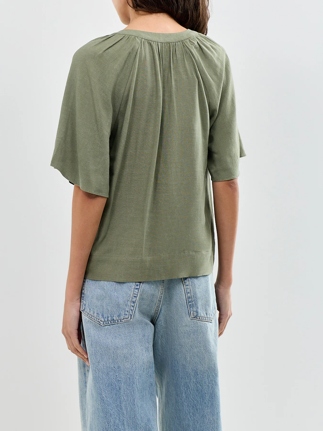 SLFVIVA 2/4 V-NECK LINEN BLEND TOP NOOS - Image 5
