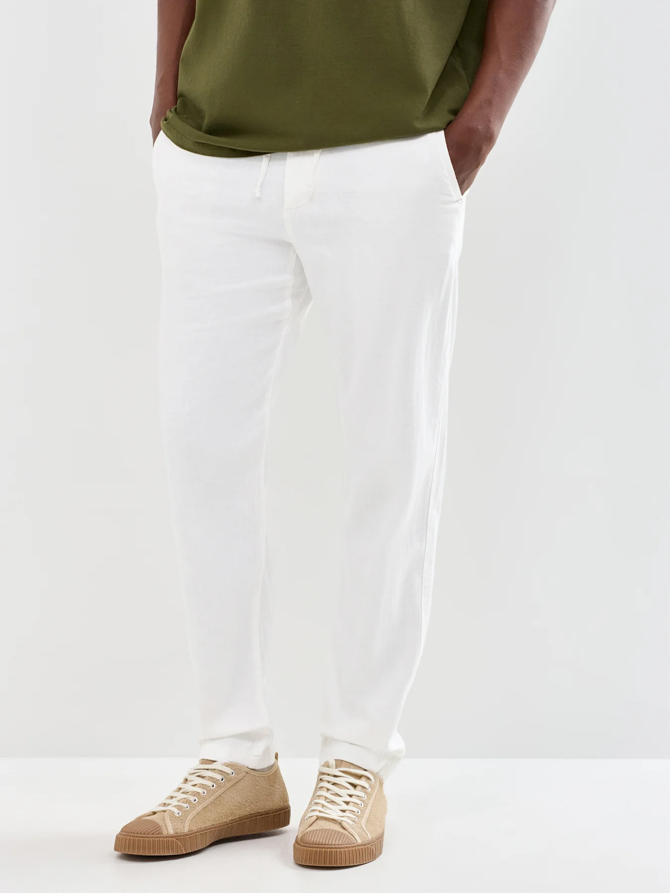 Slim Tape Brody Linen Blend Trousers Blue - Image 4