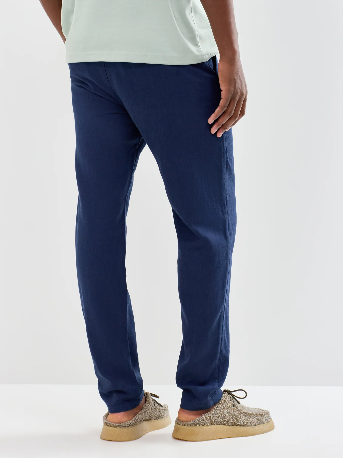 Slim Tape Brody Linen Blend Trousers Navy - Image 5
