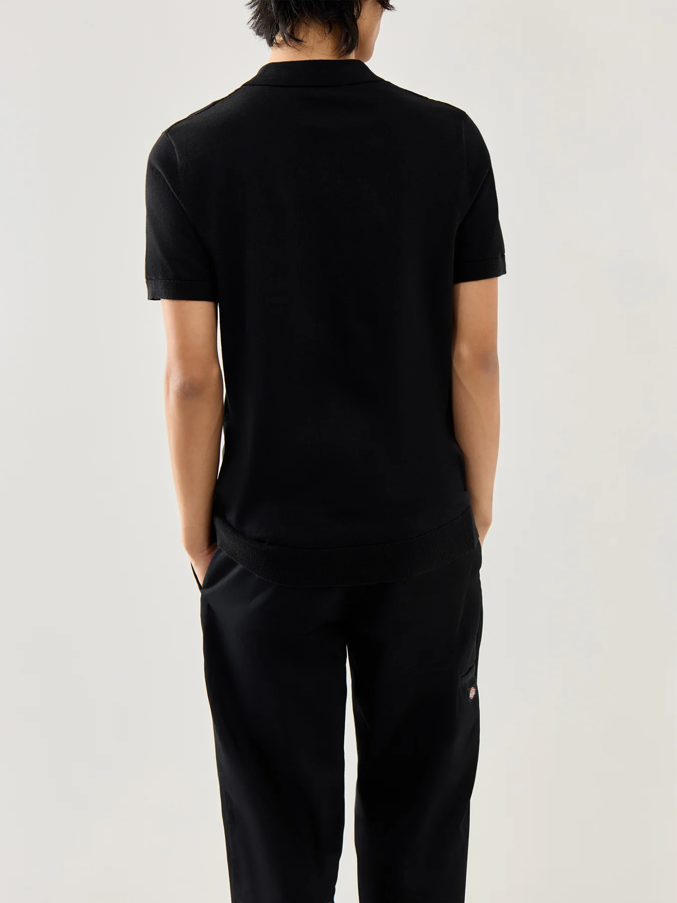 Short Sleeves Knitwear Polo Black - Image 5