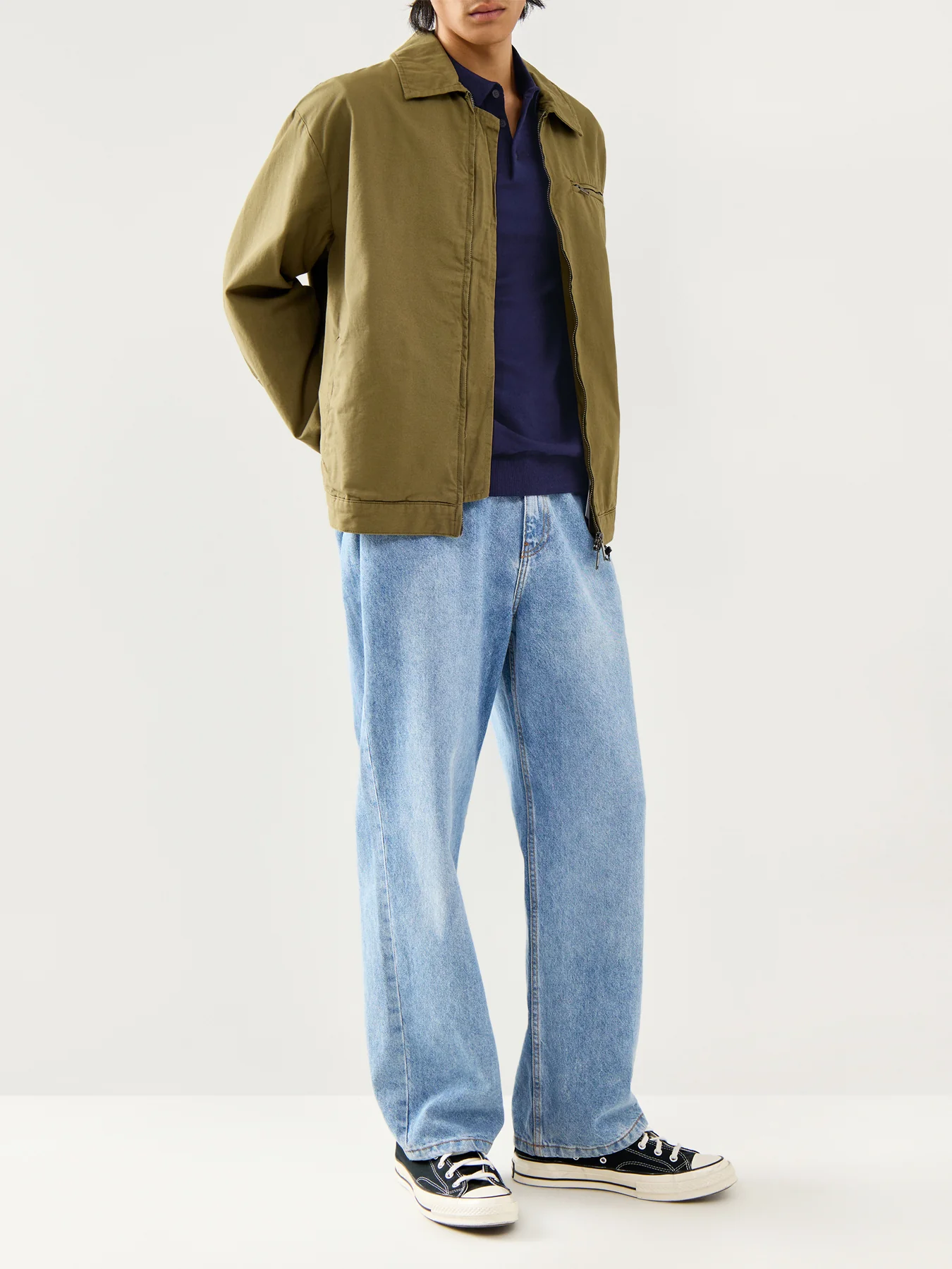 Short Sleeves Knitwear Polo Navy Blazer Melange - Image 2