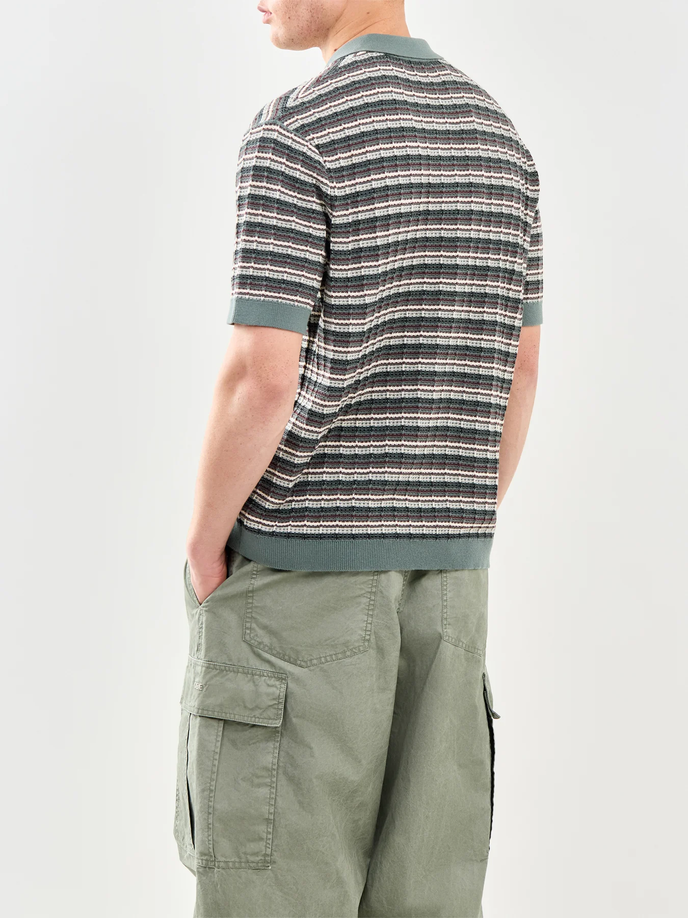 Knit Polo Shirt Green - Image 4