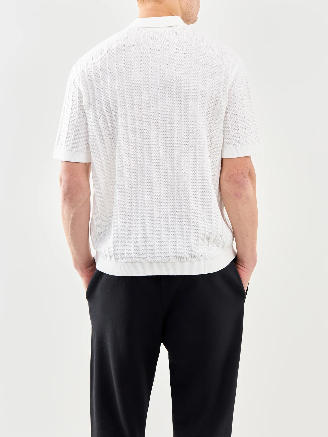 Knit Polo Shirt Cream - Image 5