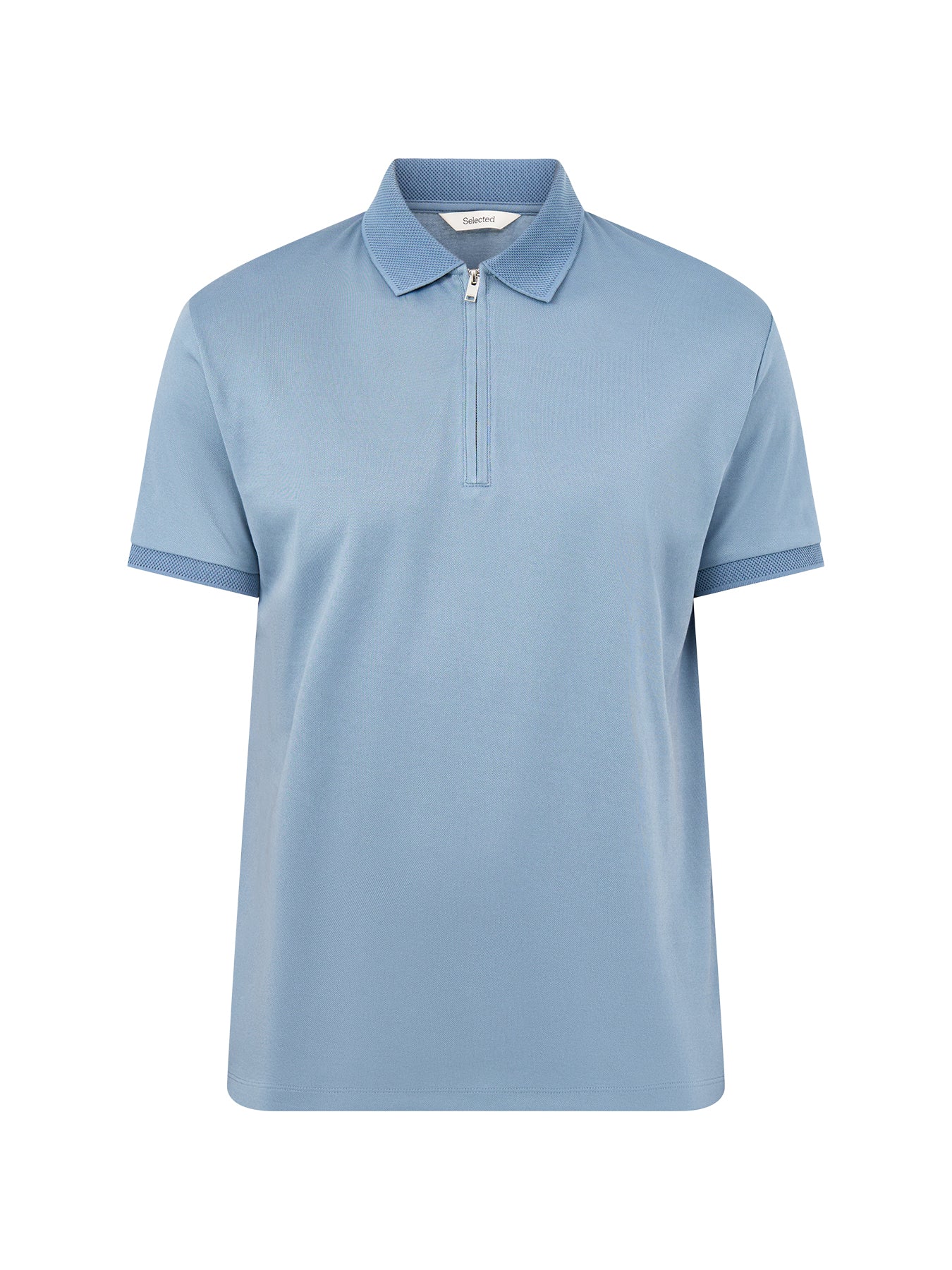 Zip Polo Shirt Blue