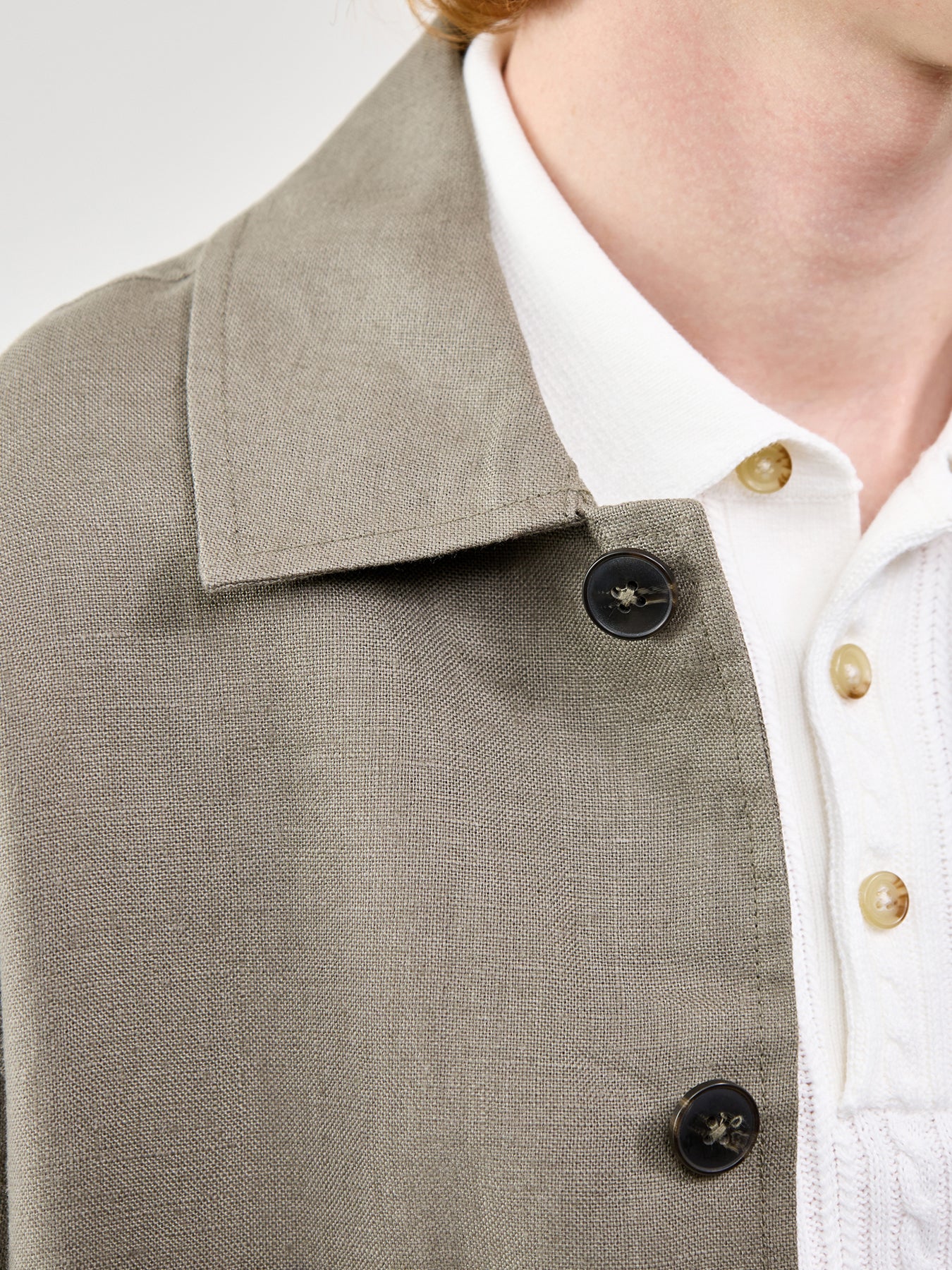 Slhregbaird Linen Overshirt Resort Olive - Image 3