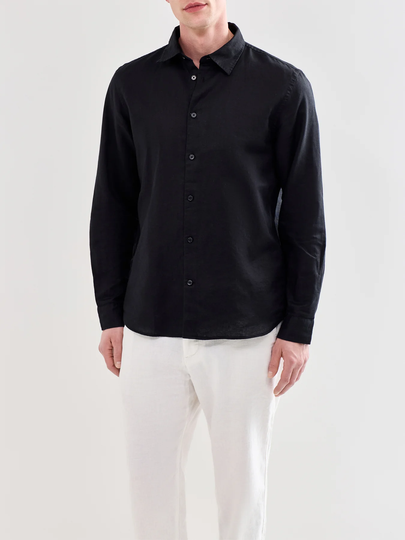 Clay Linen Blend Shirt Black - Image 4