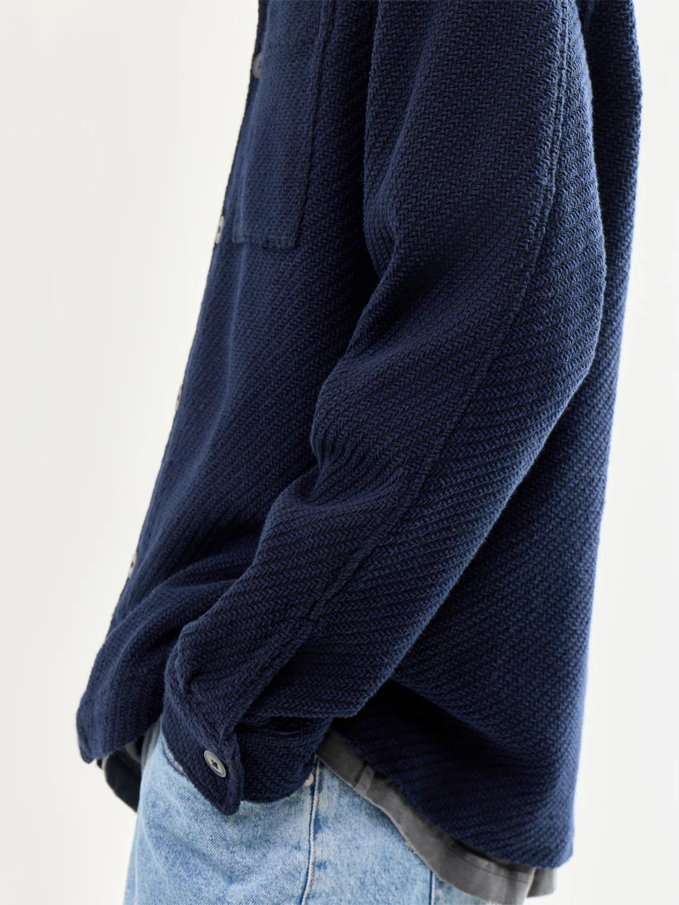 Structured Overshirt Navy - Image 3