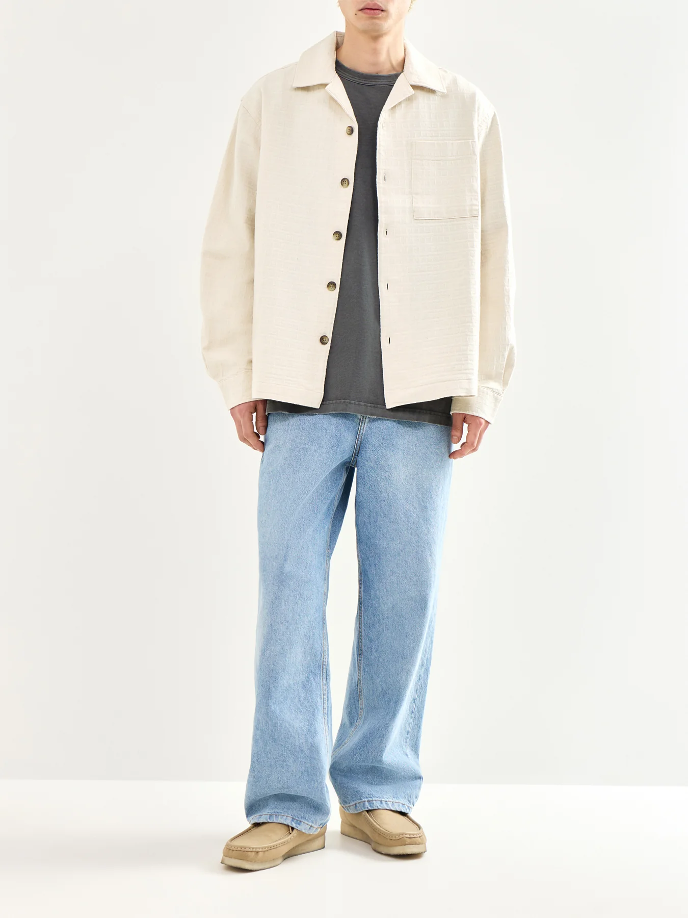 Undyed Overshirt Cream - Image 2