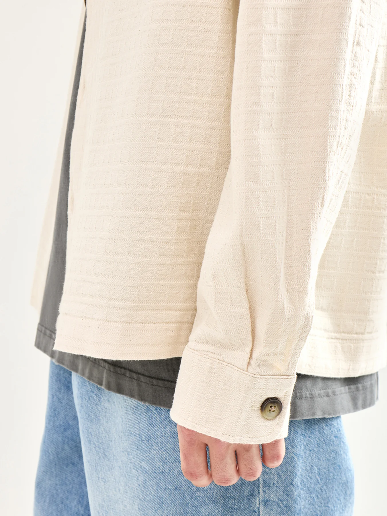 Undyed Overshirt Cream - Image 3