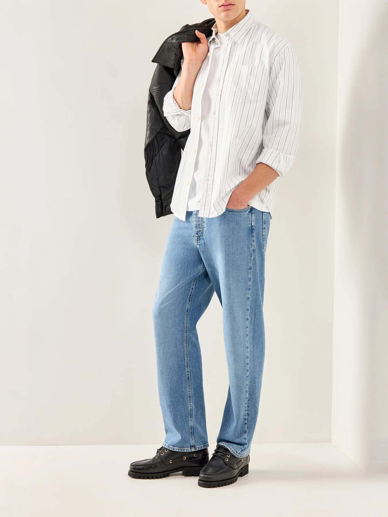 Sander Relaxed Oxford Shirt White Stripe - Image 2
