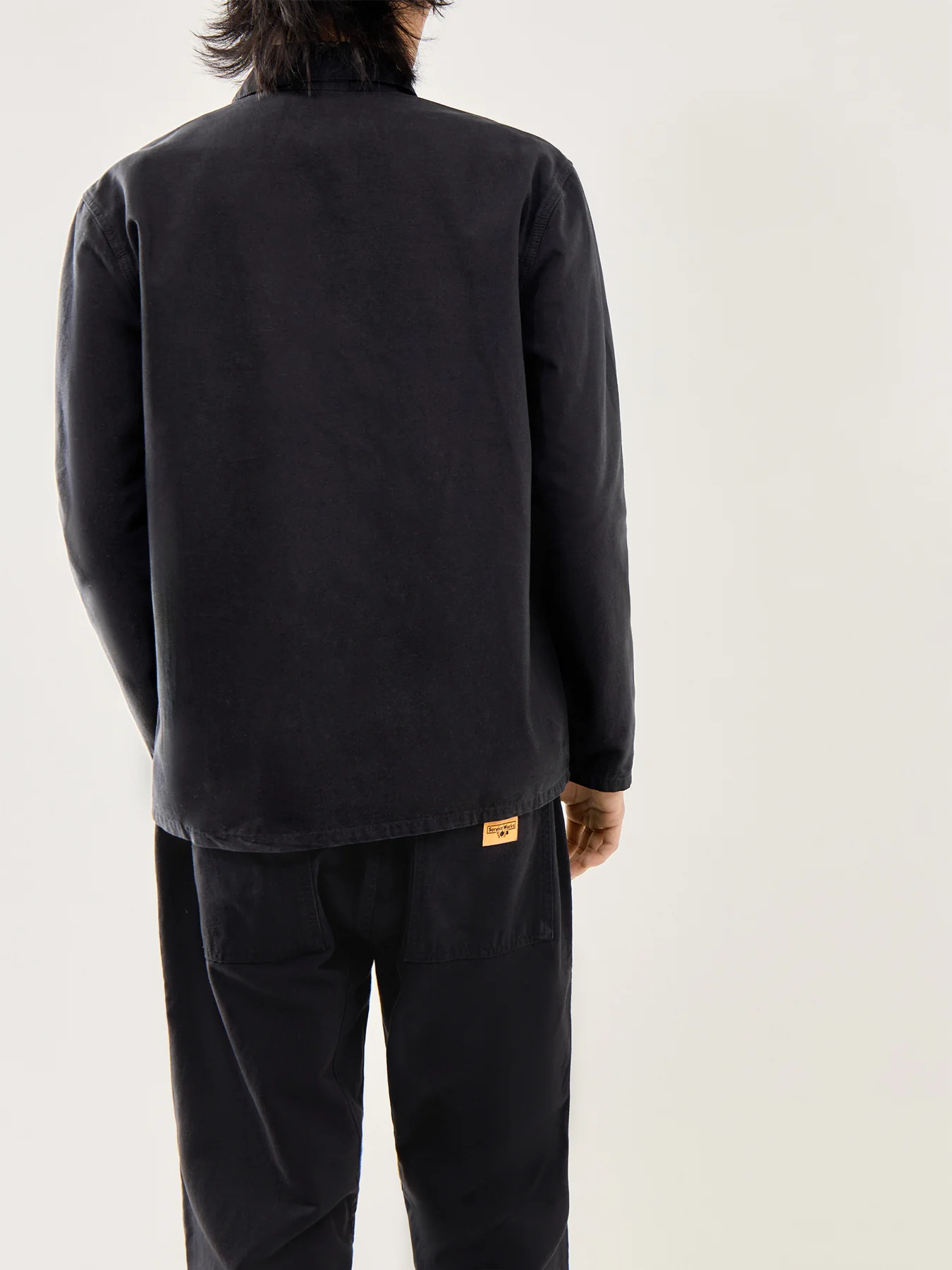 Canvas Chore Shirt Black - Image 5