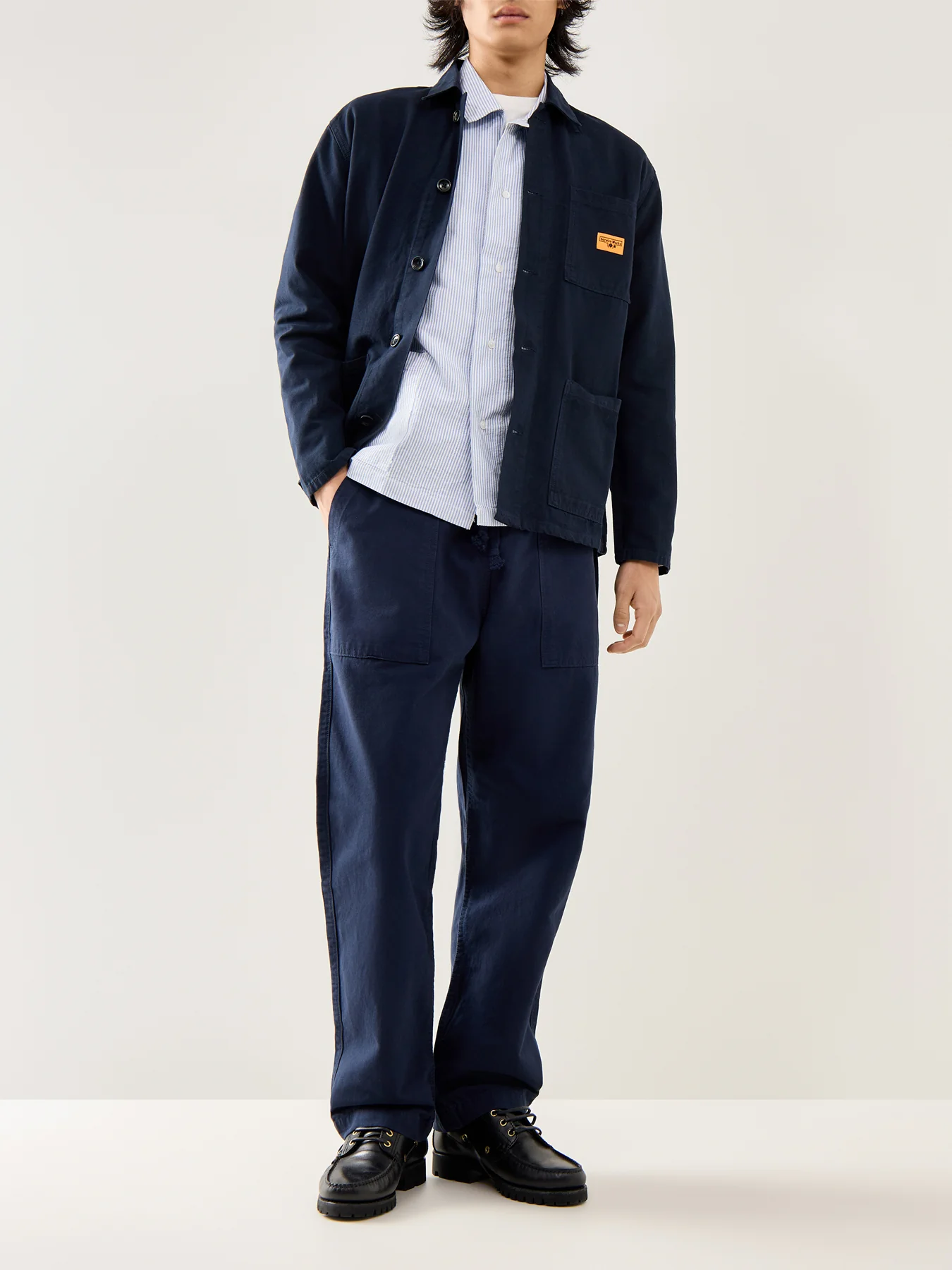 Canvas Chore Shirt Navy - Image 2