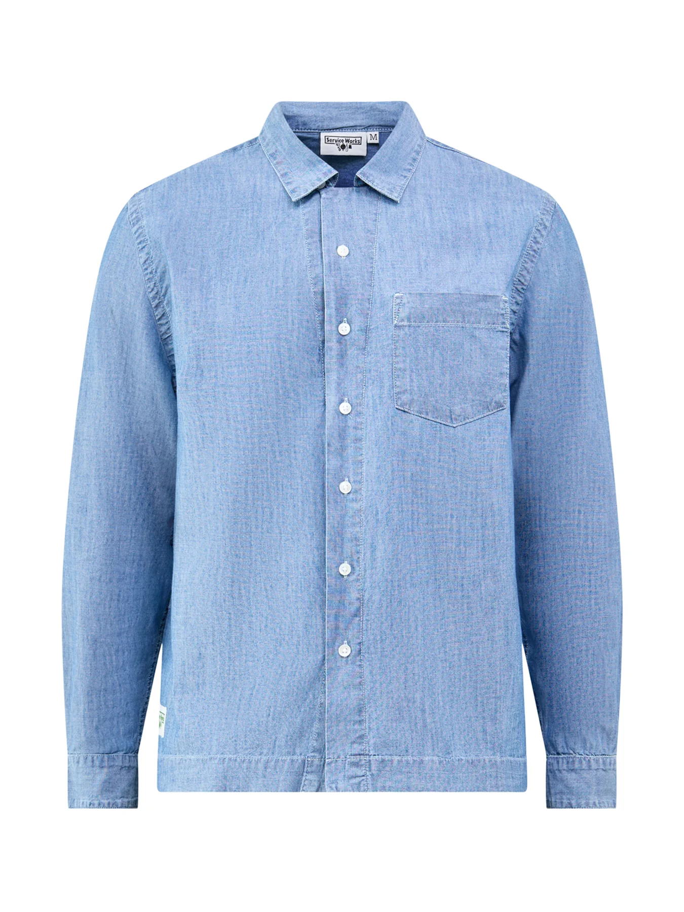 Chambray Long Sleeve Resort Shirt Blue