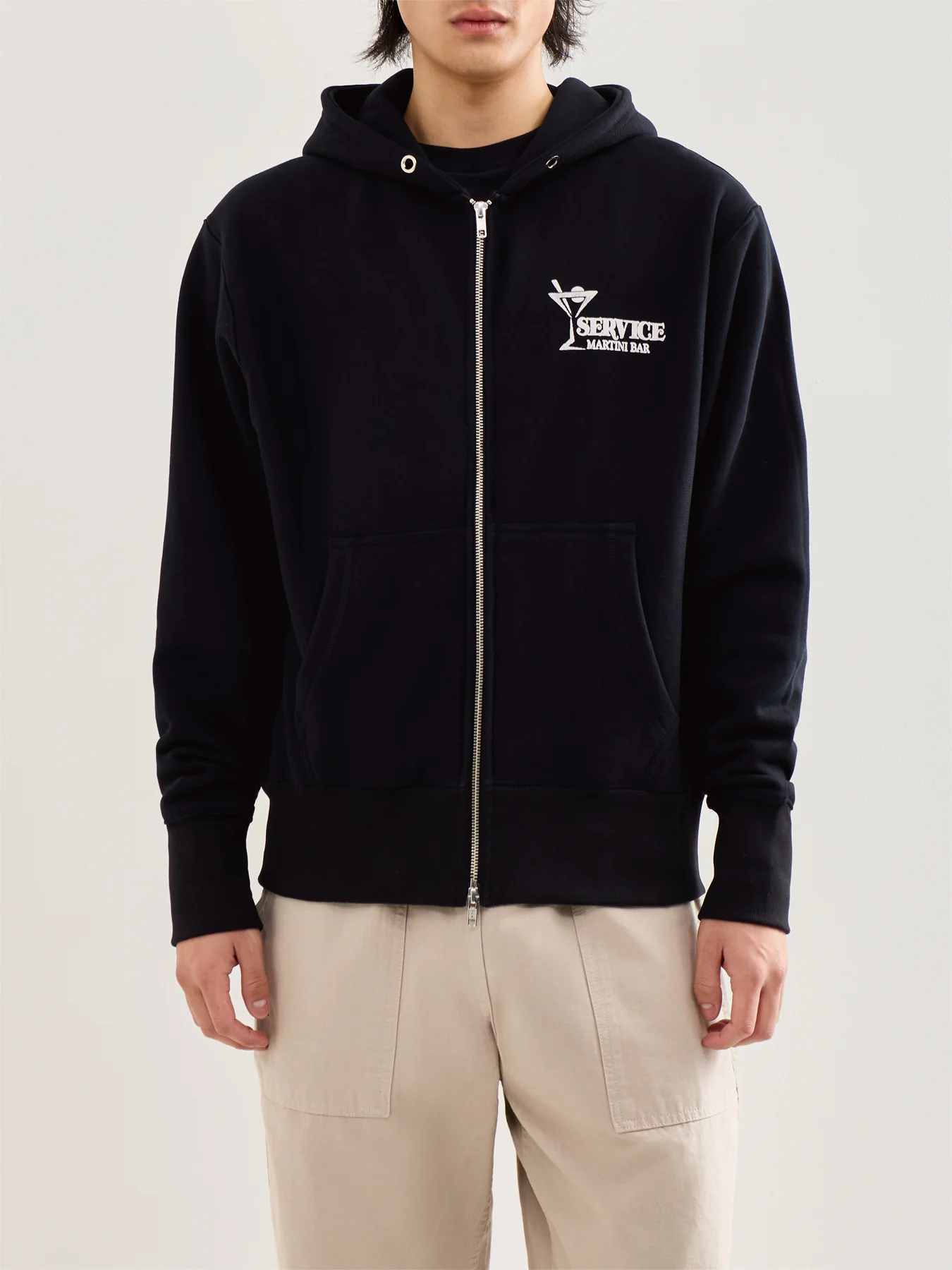 Martini Zipper Hoodie Black - Image 4