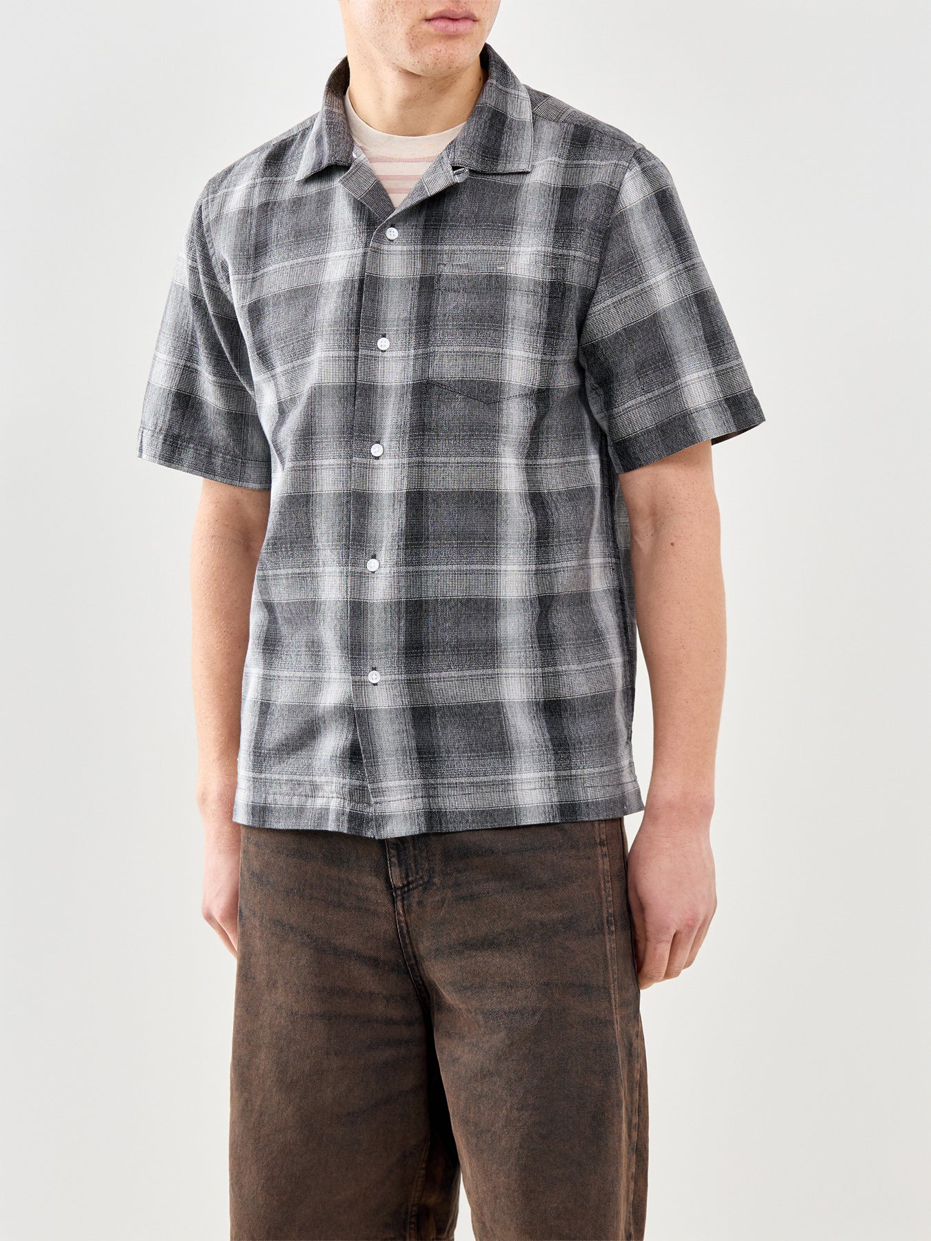 Plaid Long Sleeve Shirt Black - Image 4