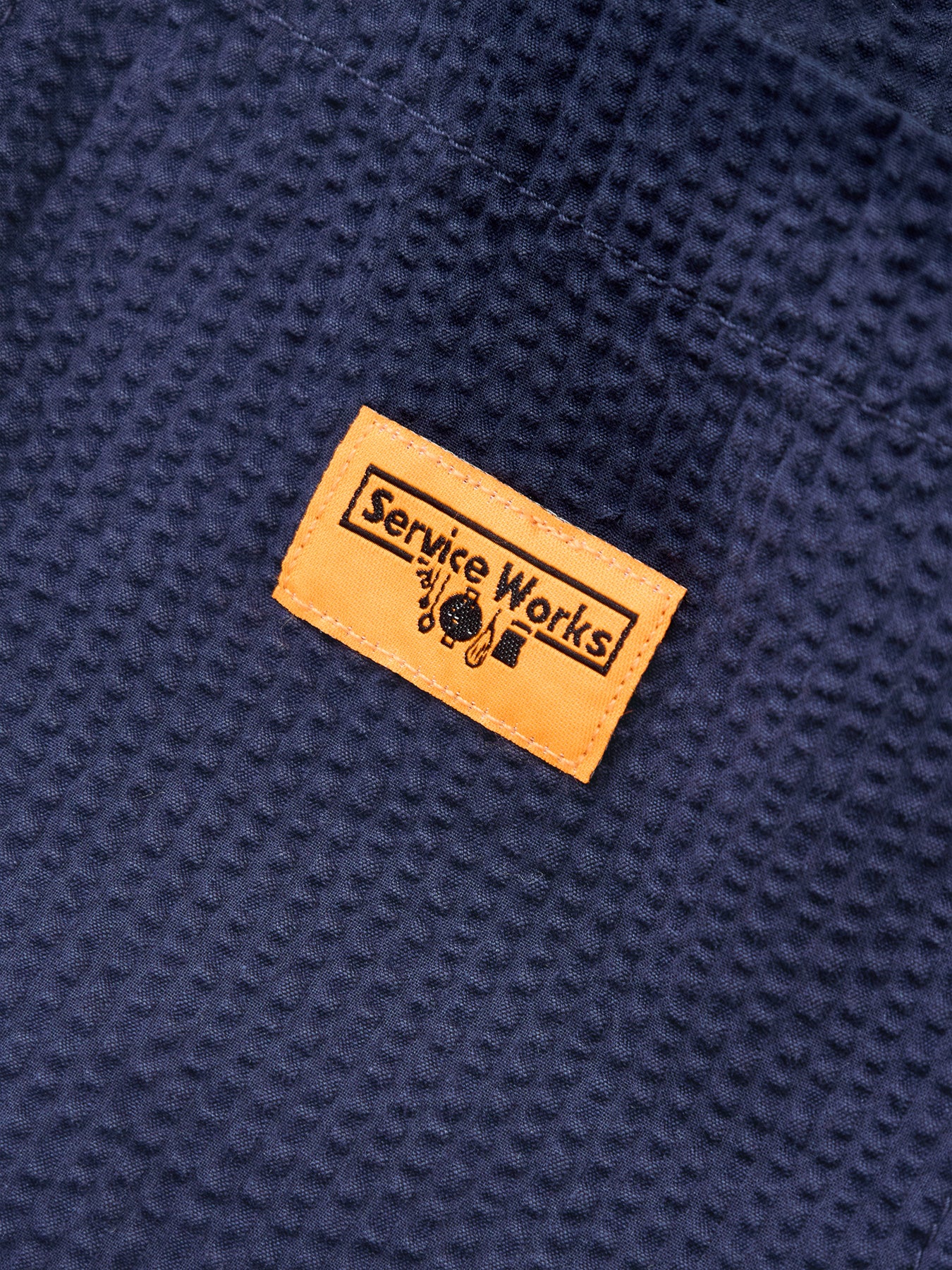 Seersucker Chef Shorts Navy - Image 3