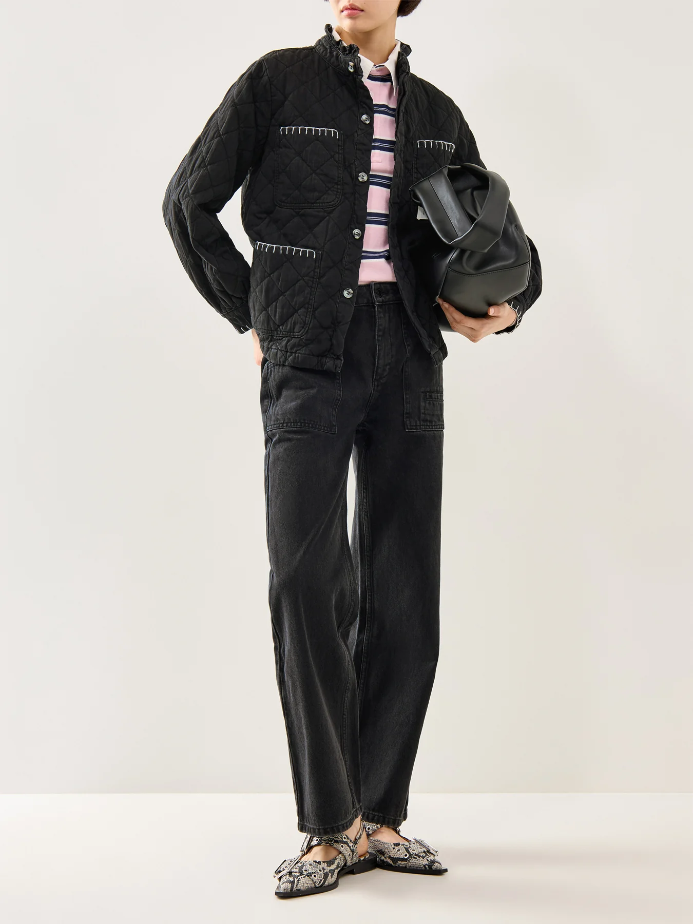 Quilted Pablo Jacket Black - Image 2