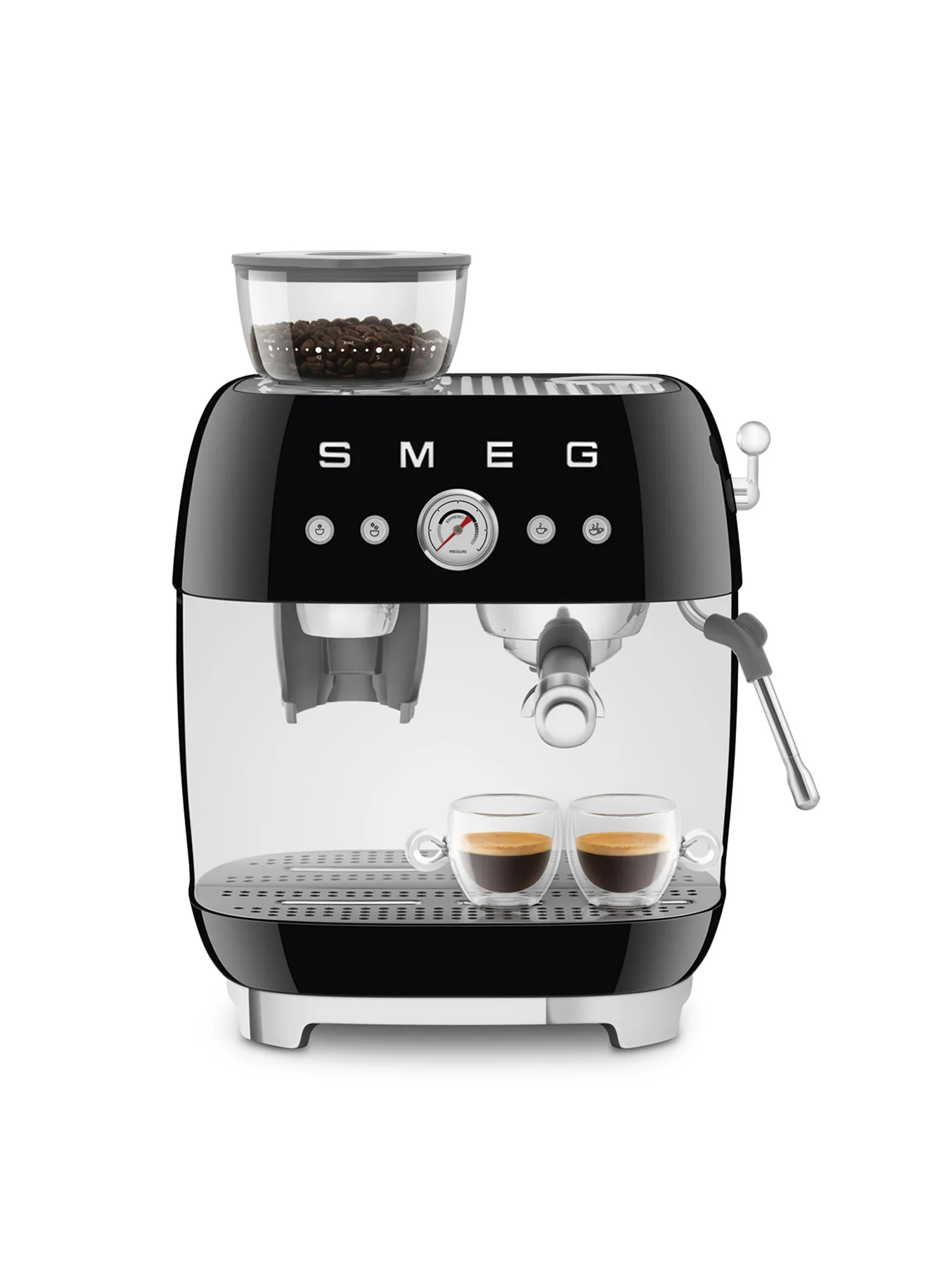 Espresso Coffee Machine with Grinder Black - Image 2