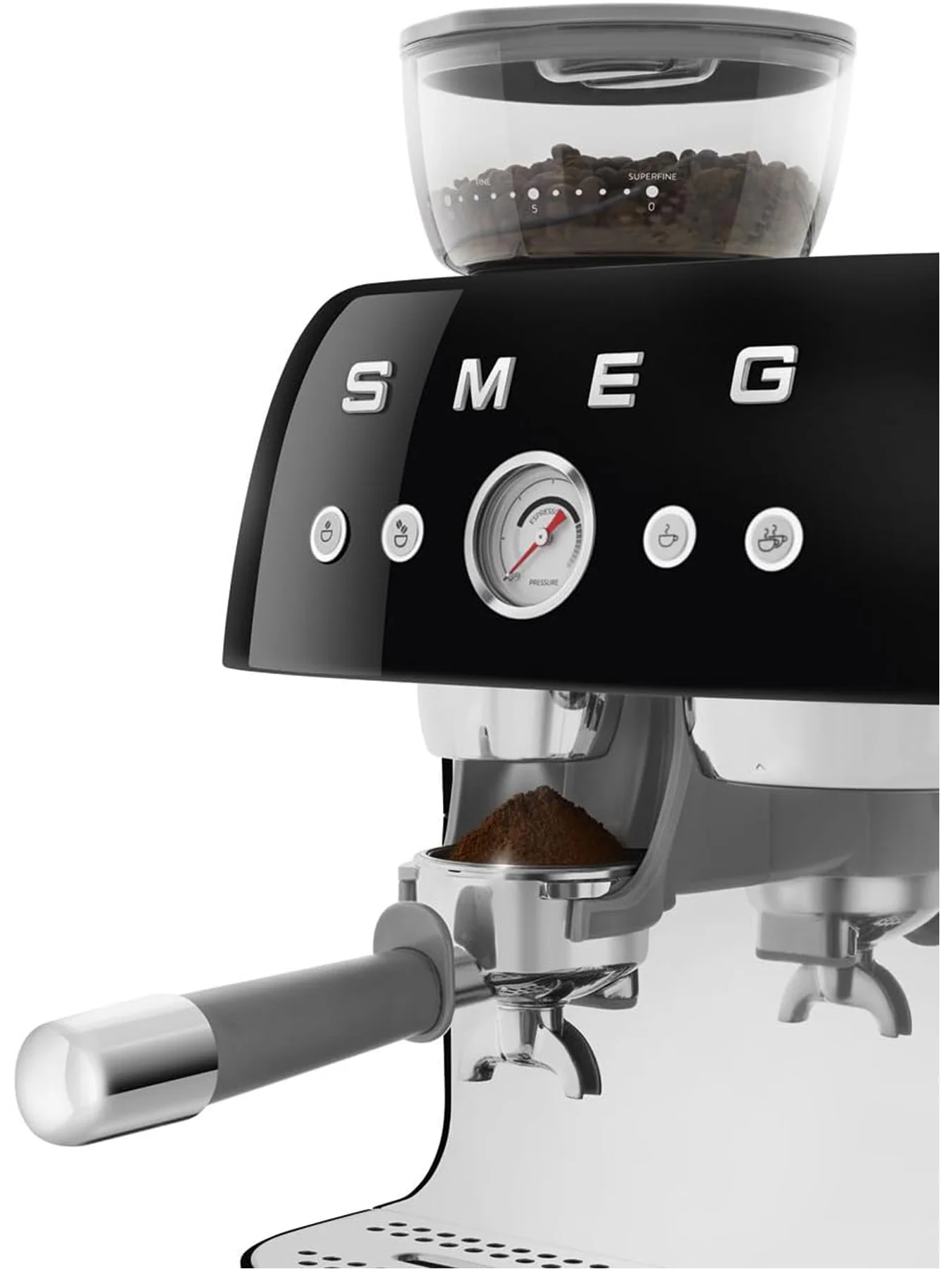 Espresso Coffee Machine with Grinder Black - Image 6