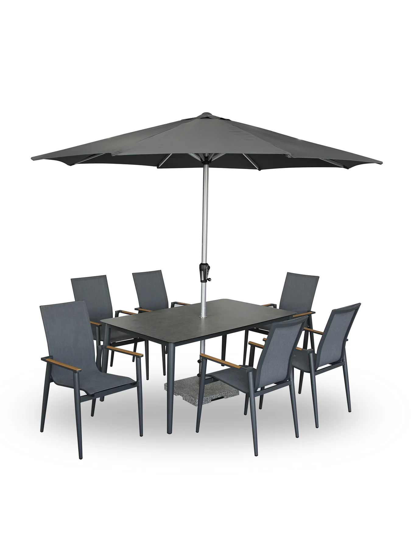 Sofia 6 Seat Garden Dining Set Anthracite