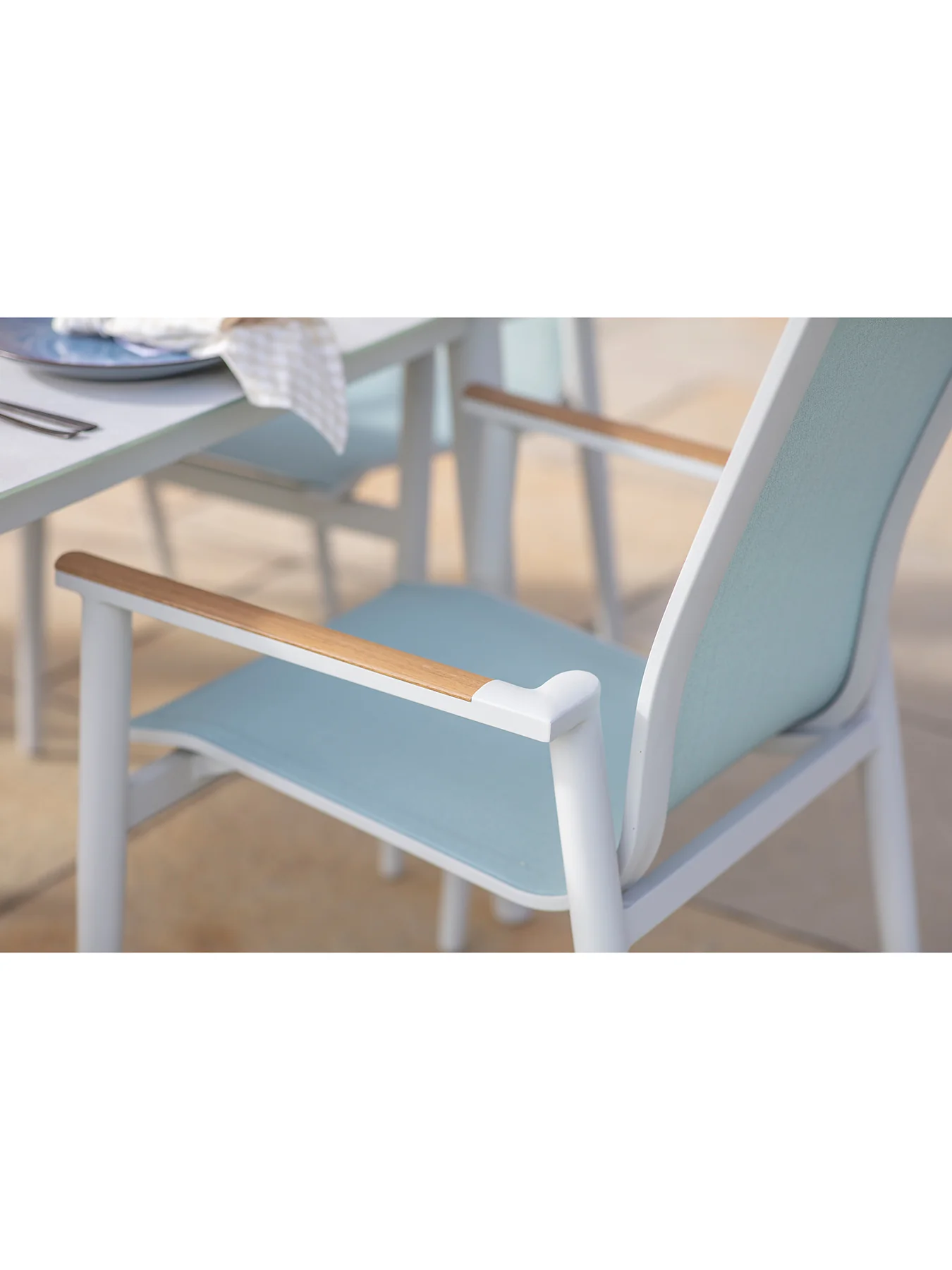Sofia 6-Seater Garden Dining Set Blue - Image 5
