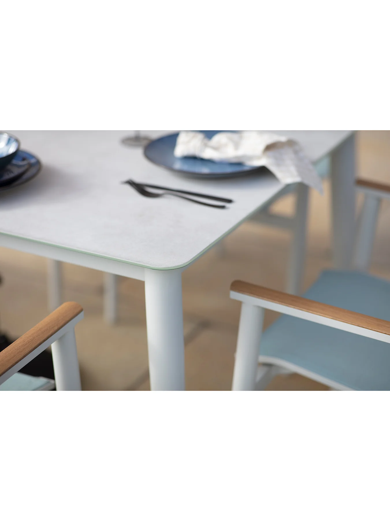 Sofia 6-Seater Garden Dining Set Blue - Image 6
