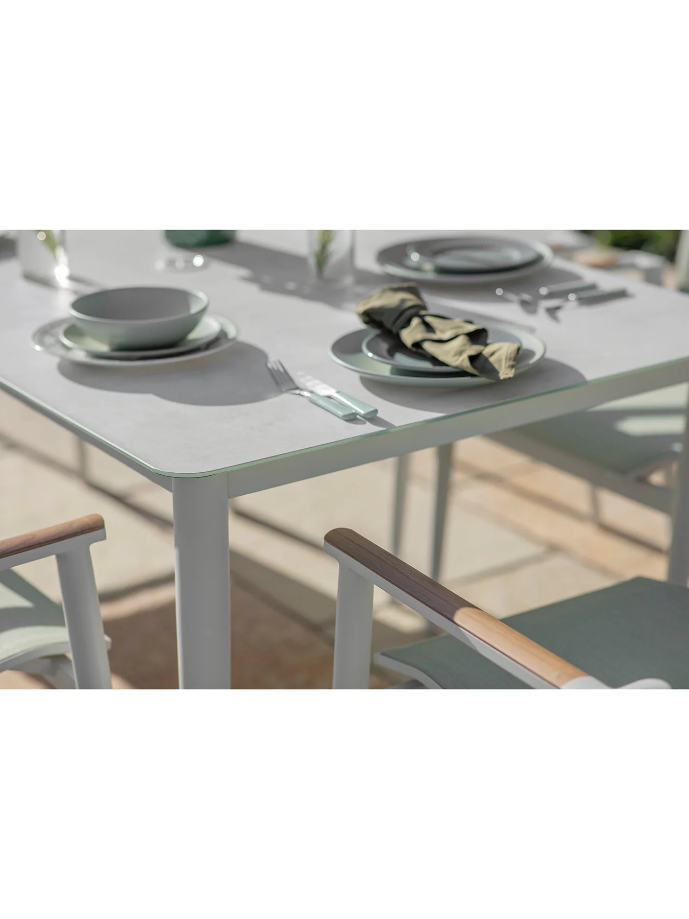 Sofia 6-Seater Garden Dining Set Green - Image 6
