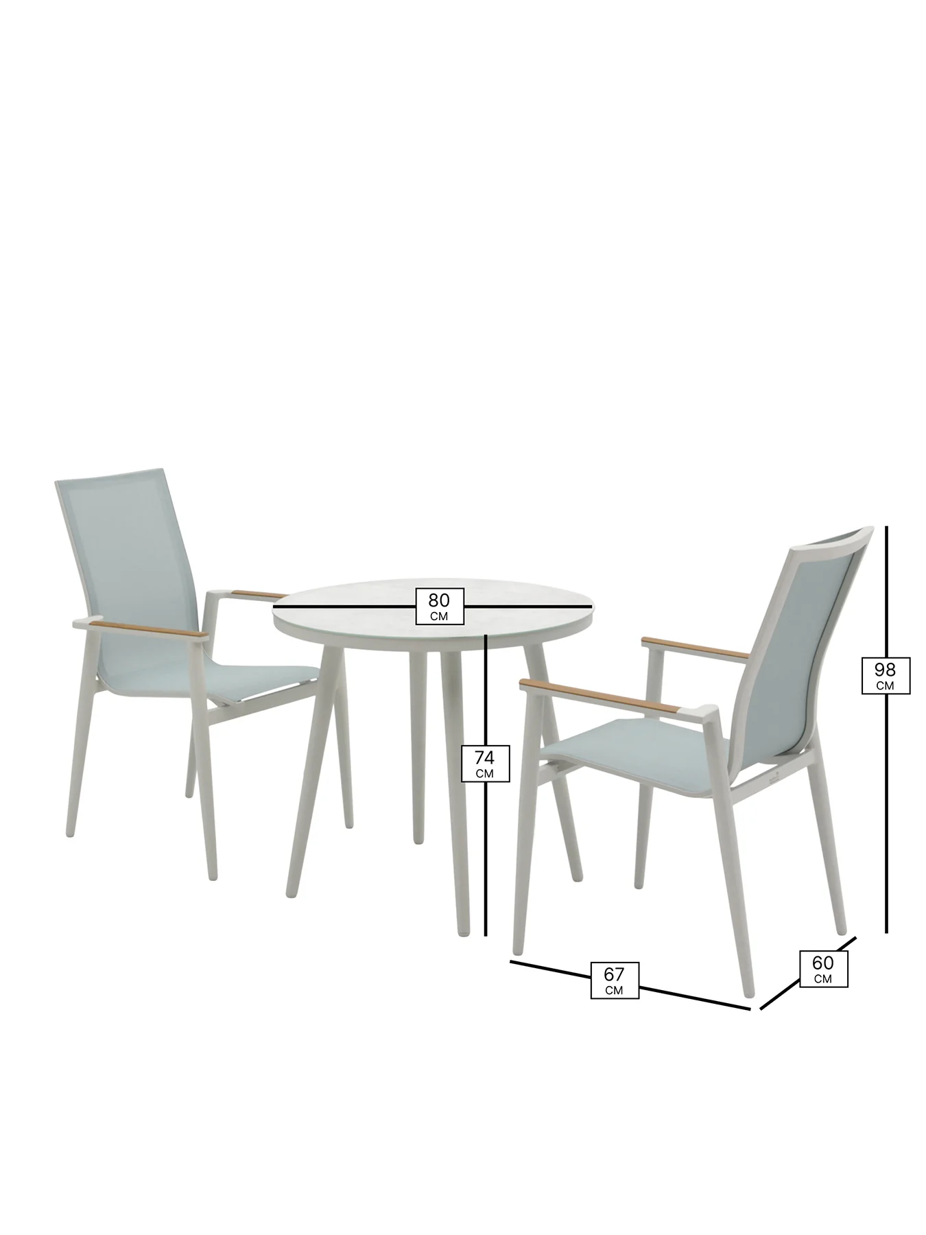 Sofia Garden Bistro Set Blue - Image 3