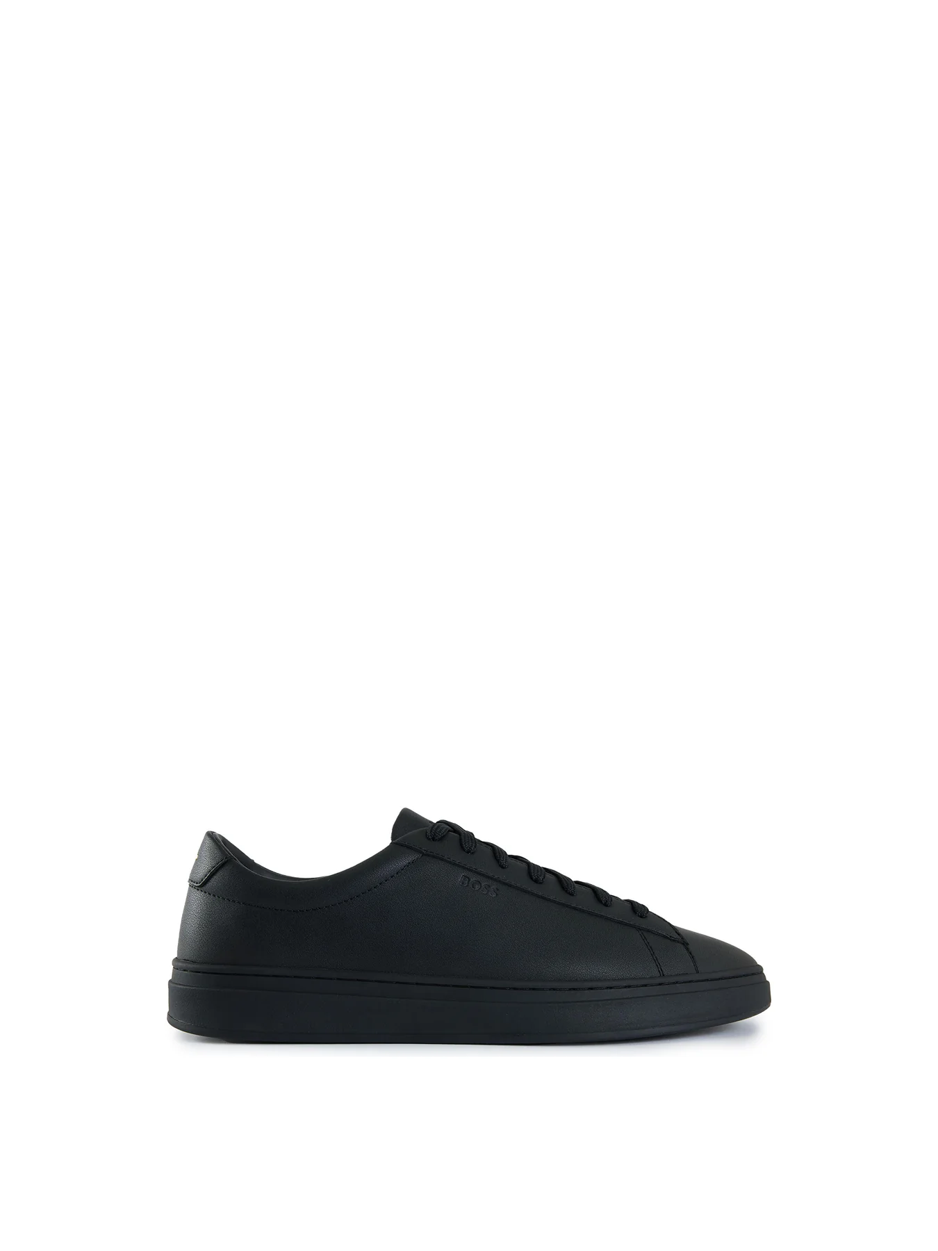 Mens BOSS Kieran Tenn Leather Trainers Black