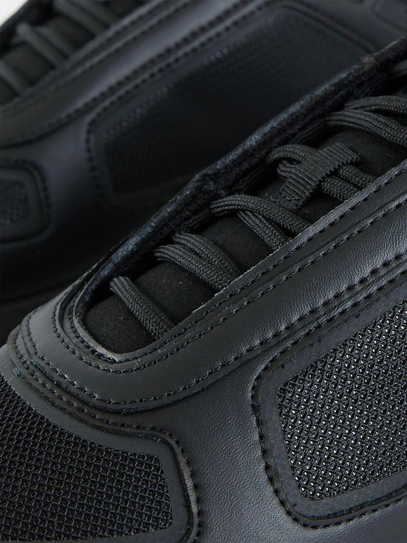 Mens MALLET Alton Black Out Leather Trainers Black - Image 4