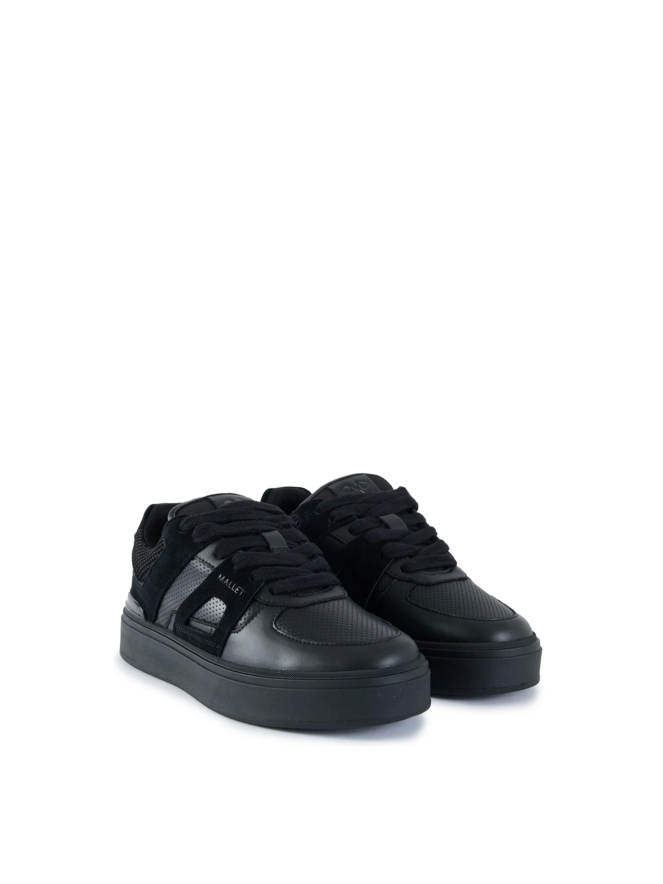 Mens MALLET Fenchurch Leather Trainers Black - Image 2