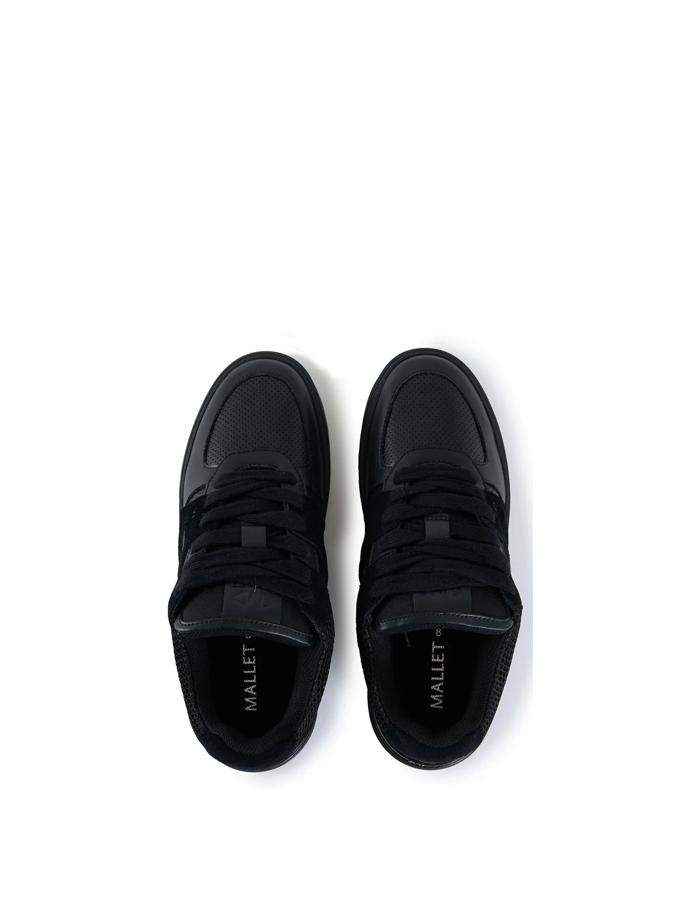 Mens MALLET Fenchurch Leather Trainers Black - Image 3