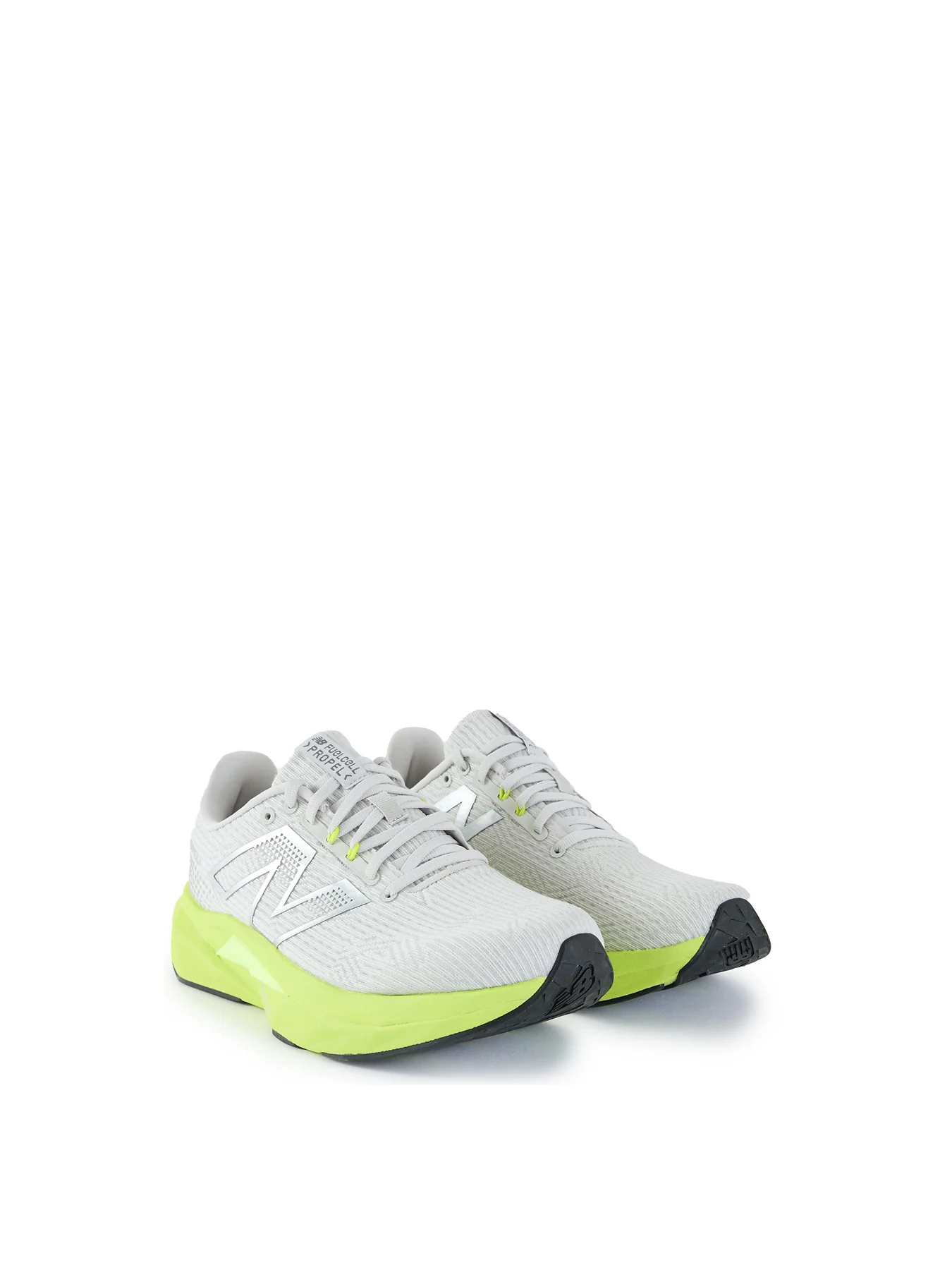 Mens NEW BALANCE Fuelcell Propel V5 Nylon Trainers Grey/lime - Image 2