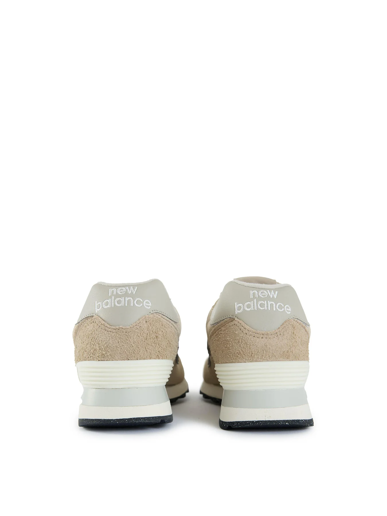 Womens NEW BALANCE 574 Suede Trainers Beige - Image 3