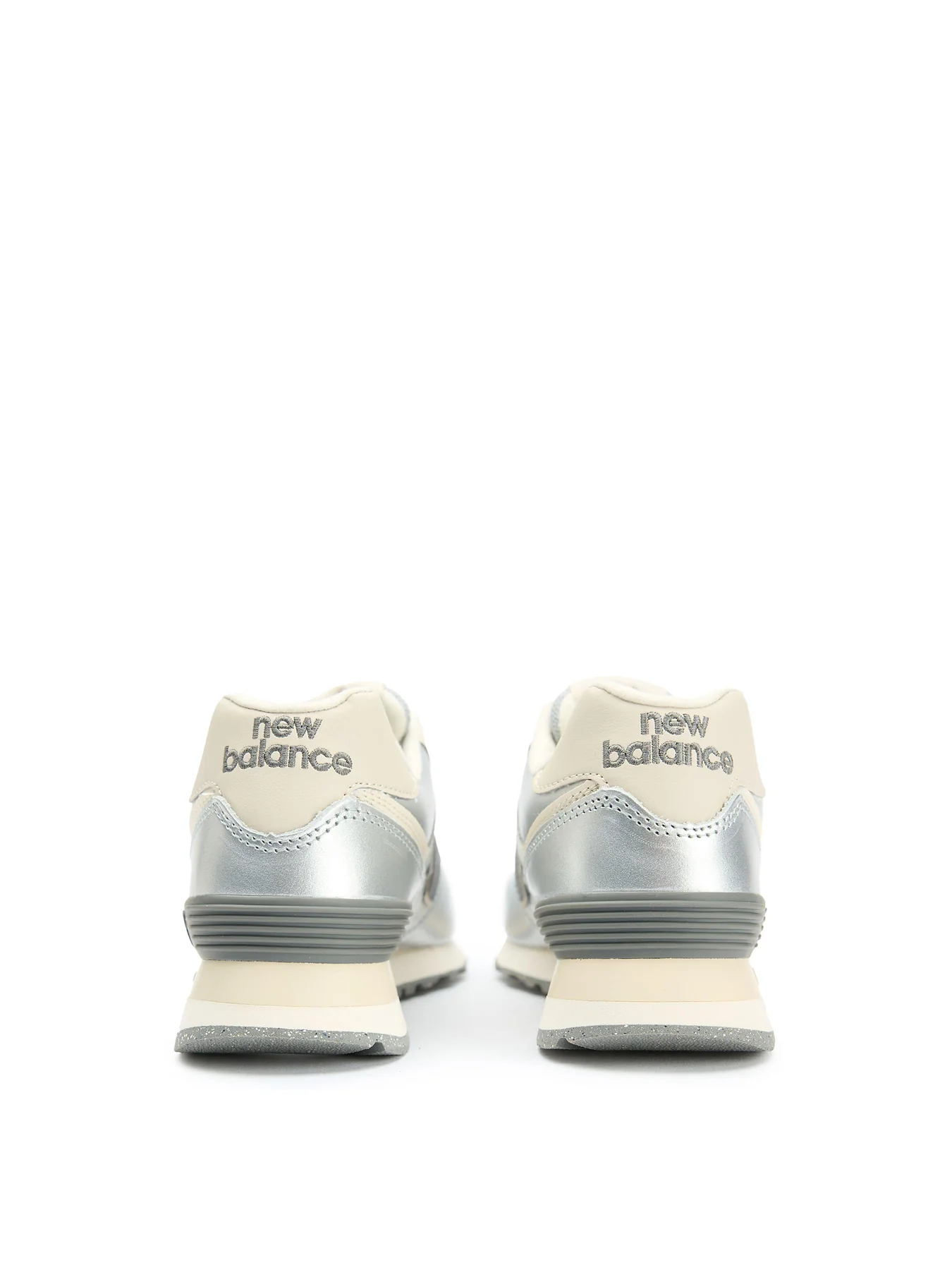 Womens NEW BALANCE 574 Leather Trainers Metallic - Image 3