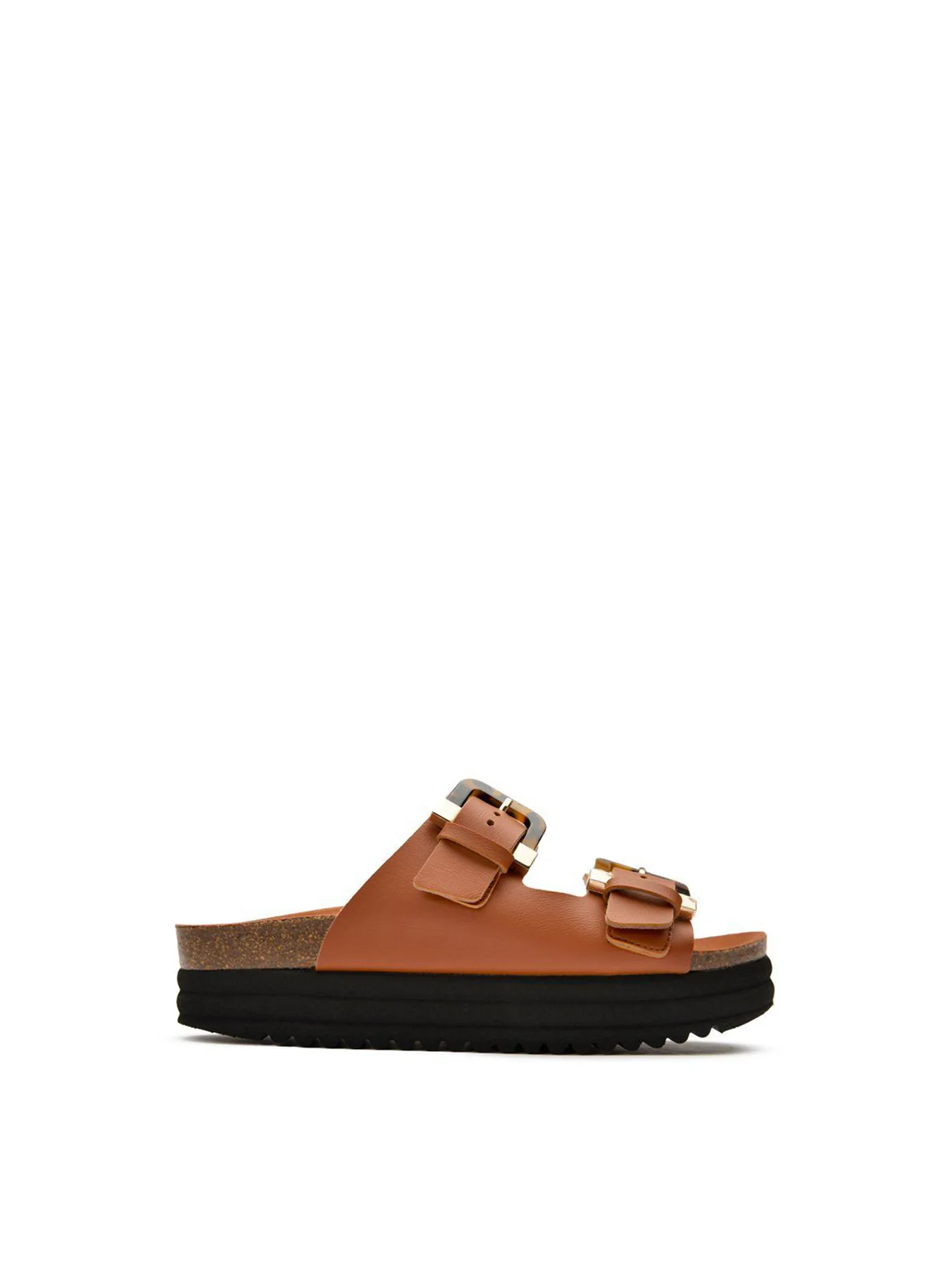 Plum Footbed Sandals Tan